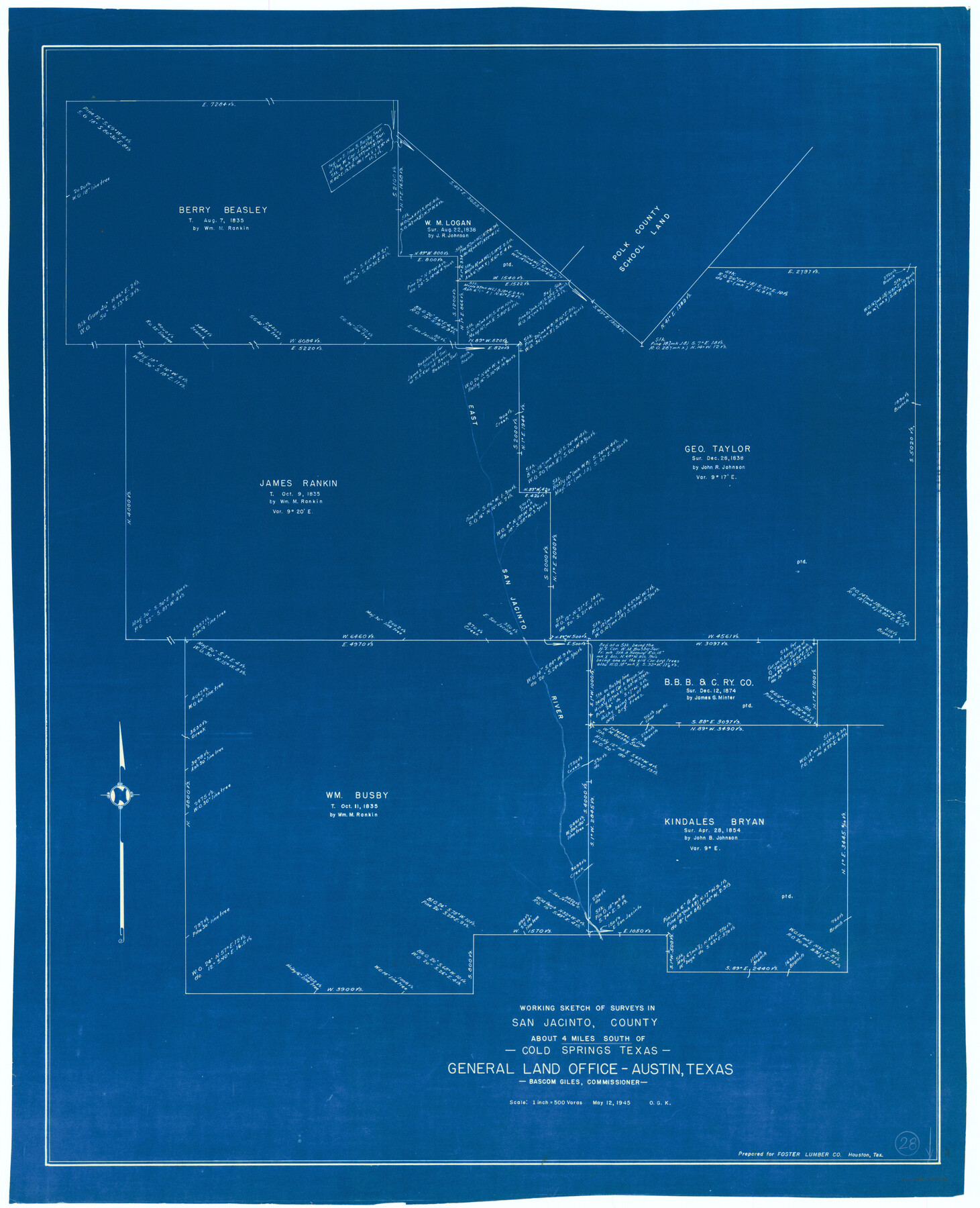 63741, San Jacinto County Working Sketch 28, General Map Collection