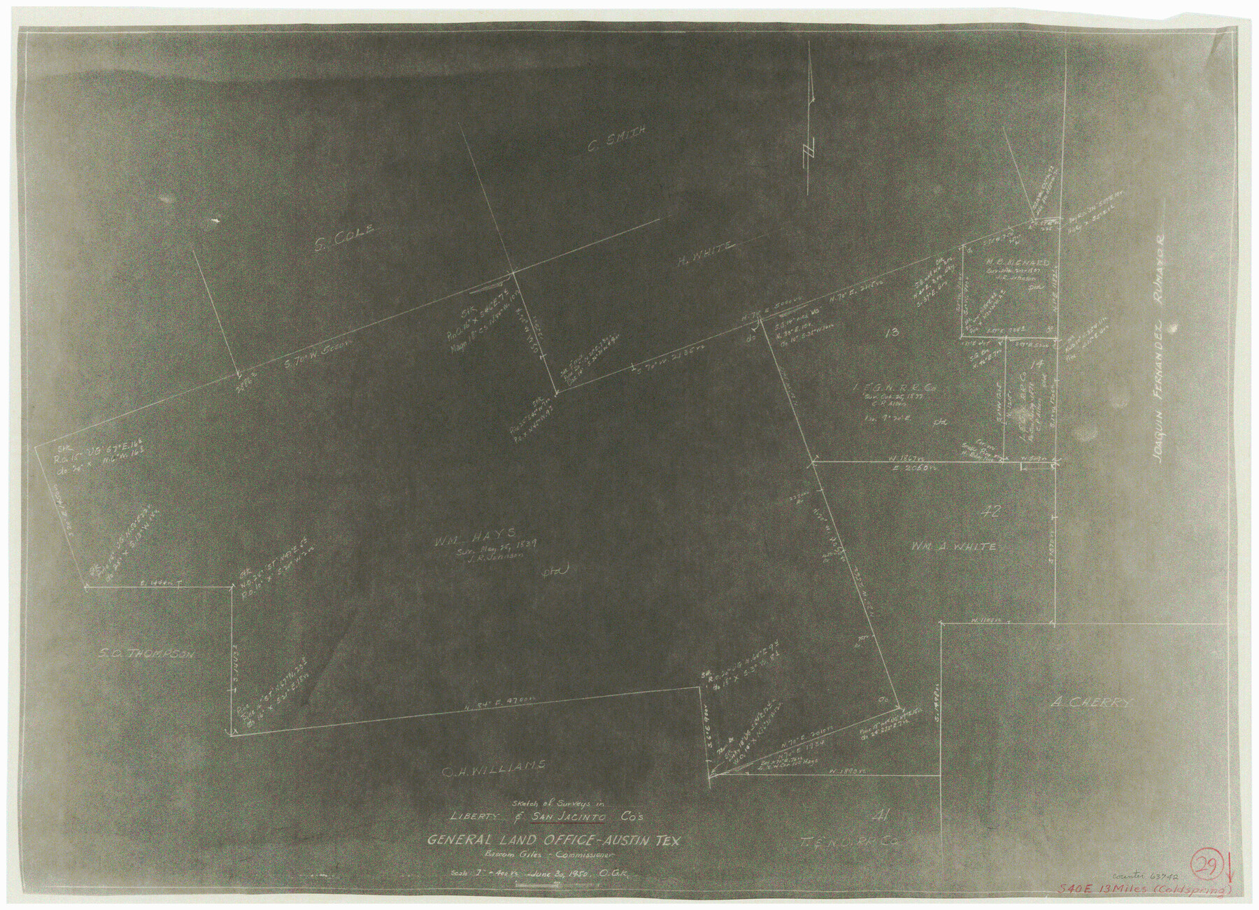 63742, San Jacinto County Working Sketch 29, General Map Collection
