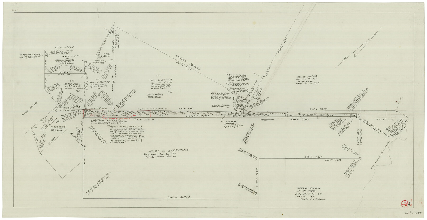 63755, San Jacinto County Working Sketch 42a, General Map Collection
