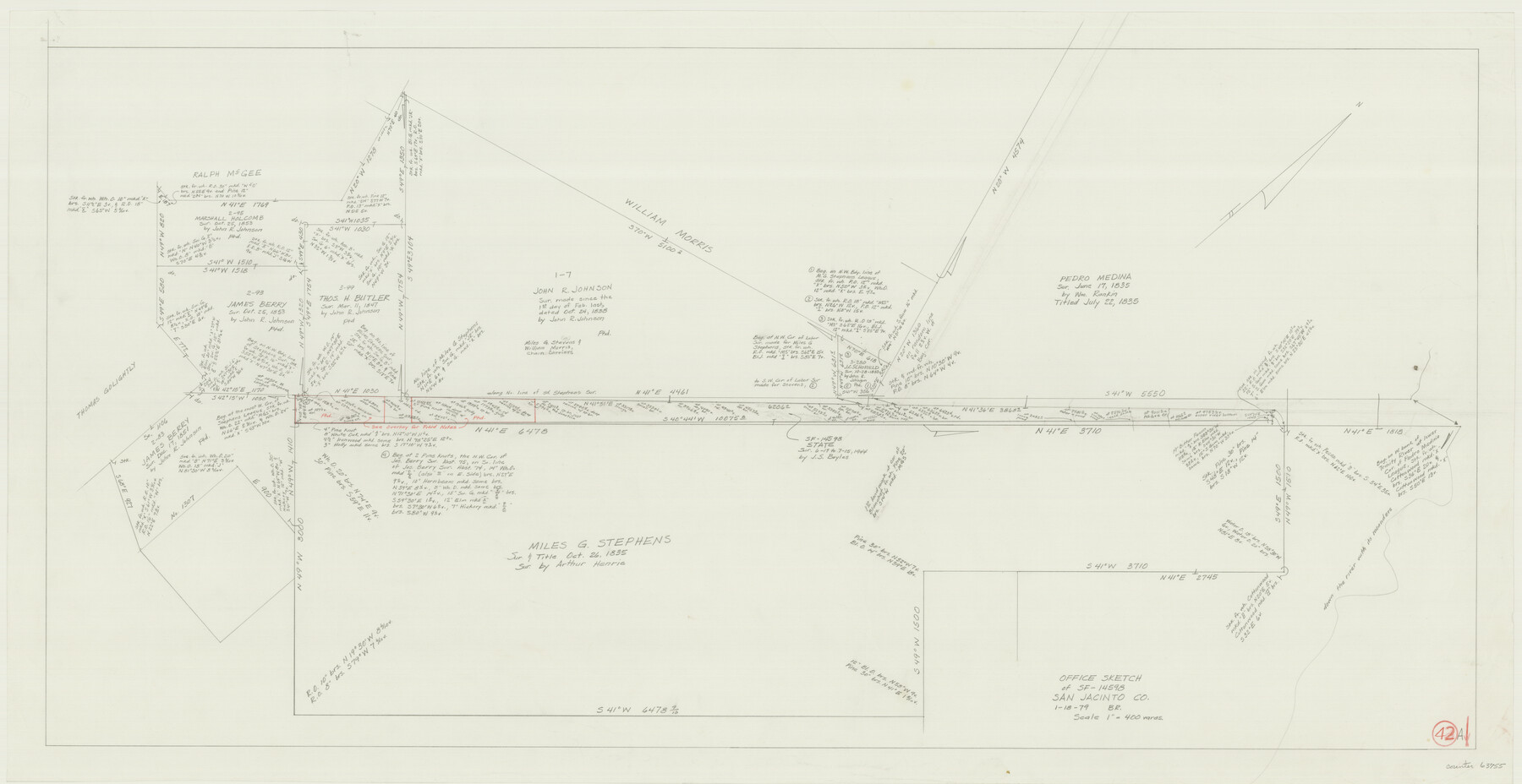 63755, San Jacinto County Working Sketch 42a, General Map Collection