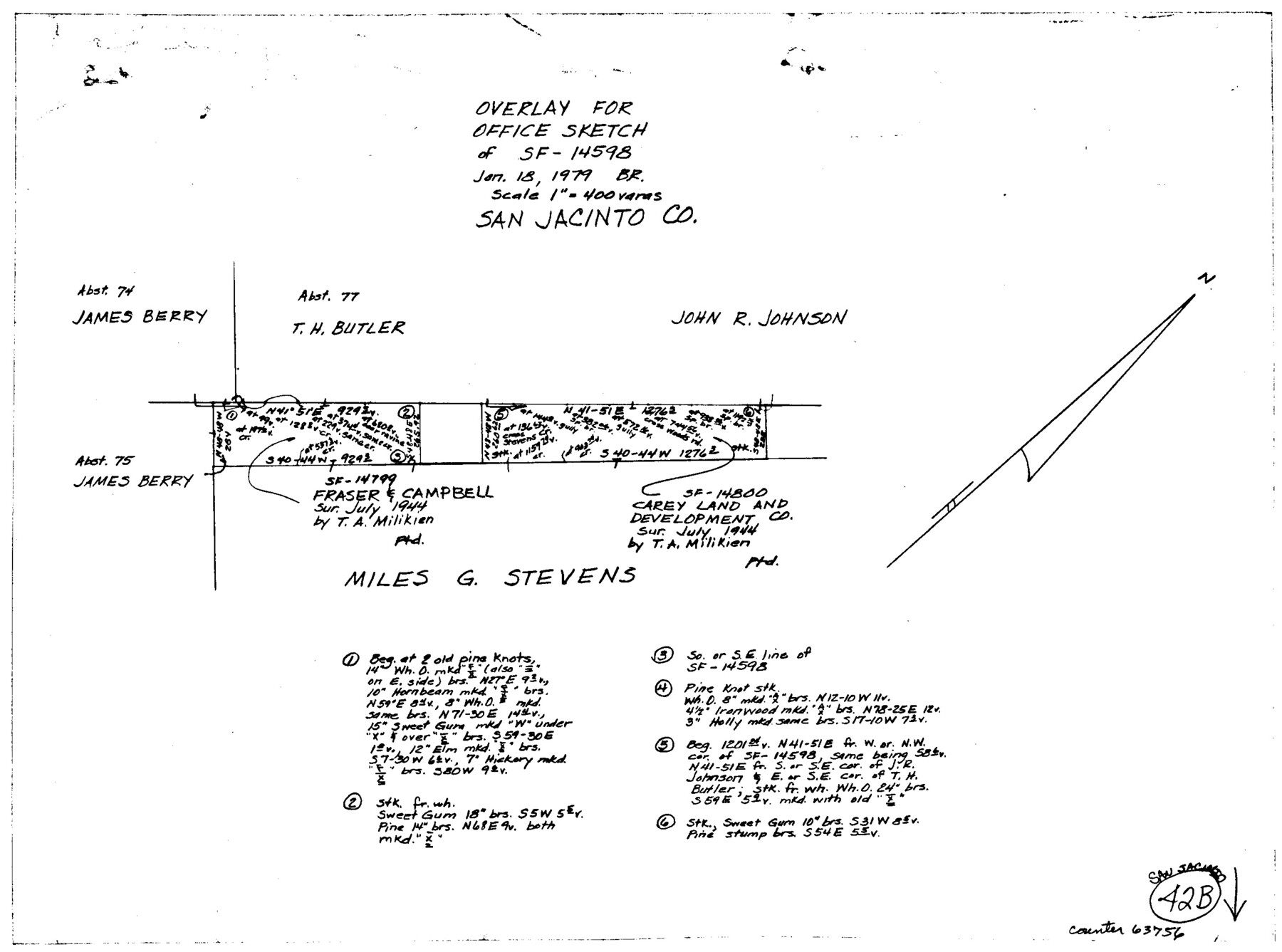 63756, San Jacinto County Working Sketch 42b, General Map Collection