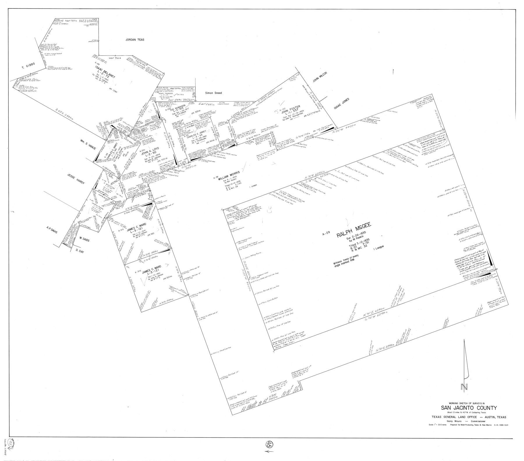 63759, San Jacinto County Working Sketch 45, General Map Collection