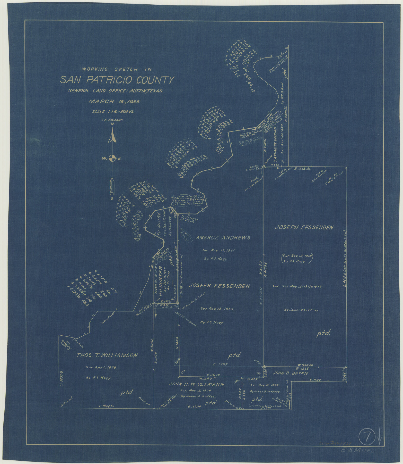 63769, San Patricio County Working Sketch 7, General Map Collection