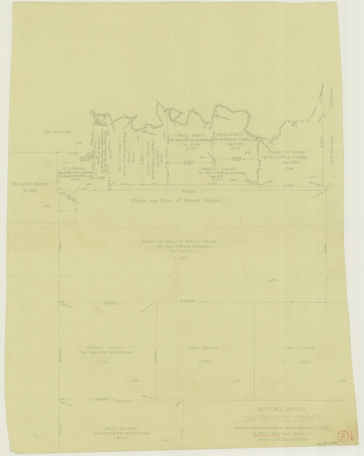 63770, San Patricio County Working Sketch 8, General Map Collection