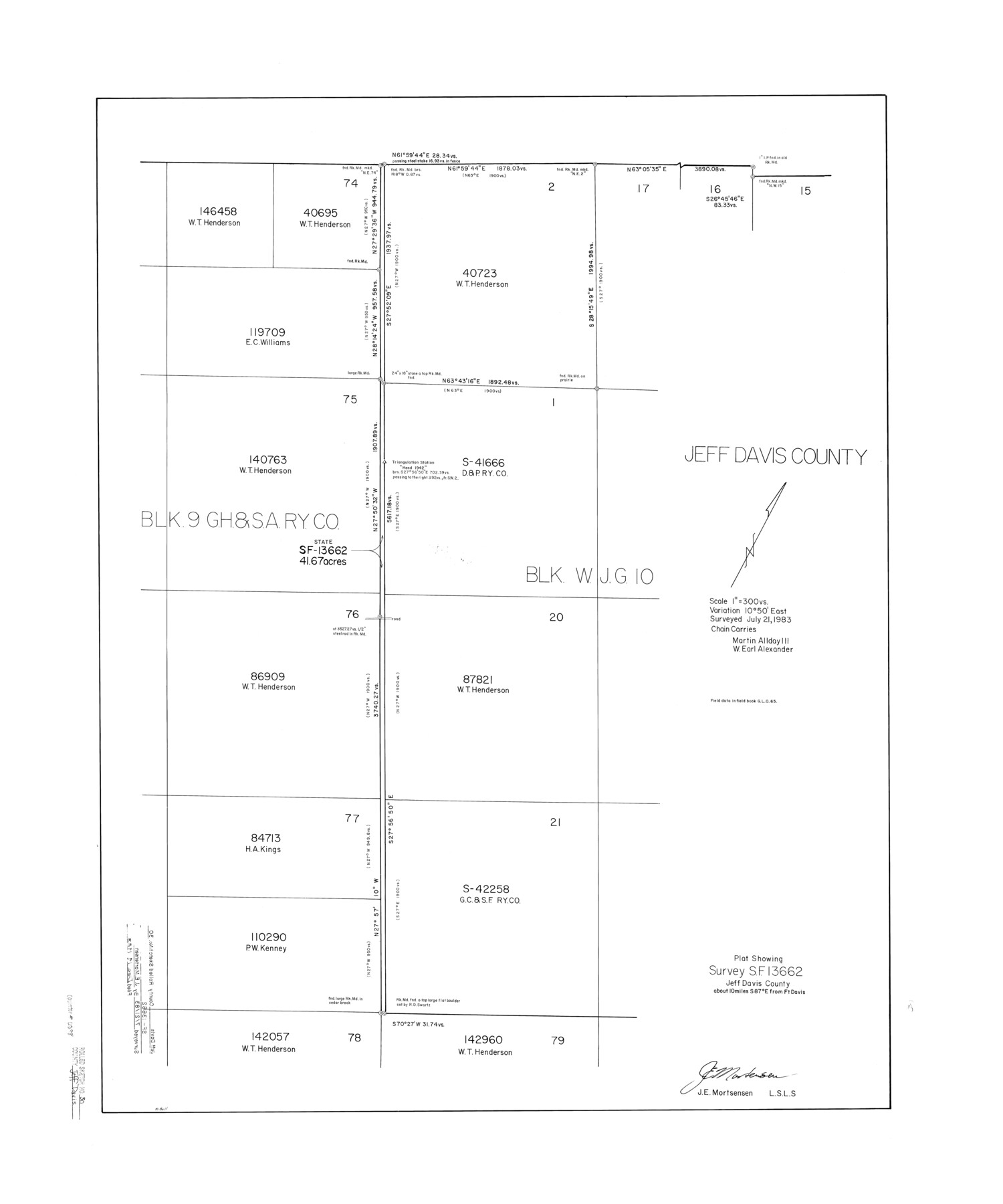 6378, Jeff Davis County Rolled Sketch 30, General Map Collection