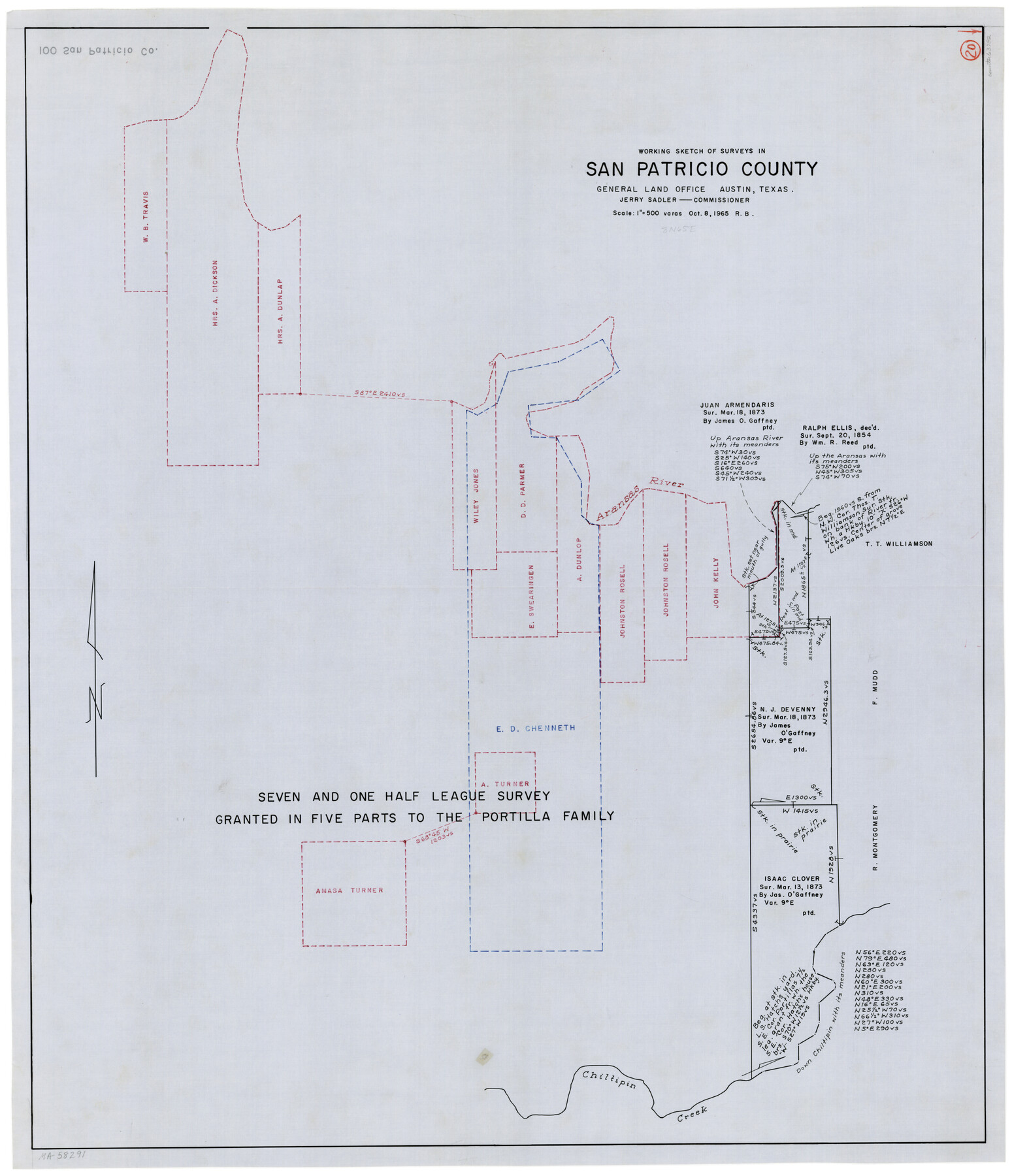 63782, San Patricio County Working Sketch 20, General Map Collection
