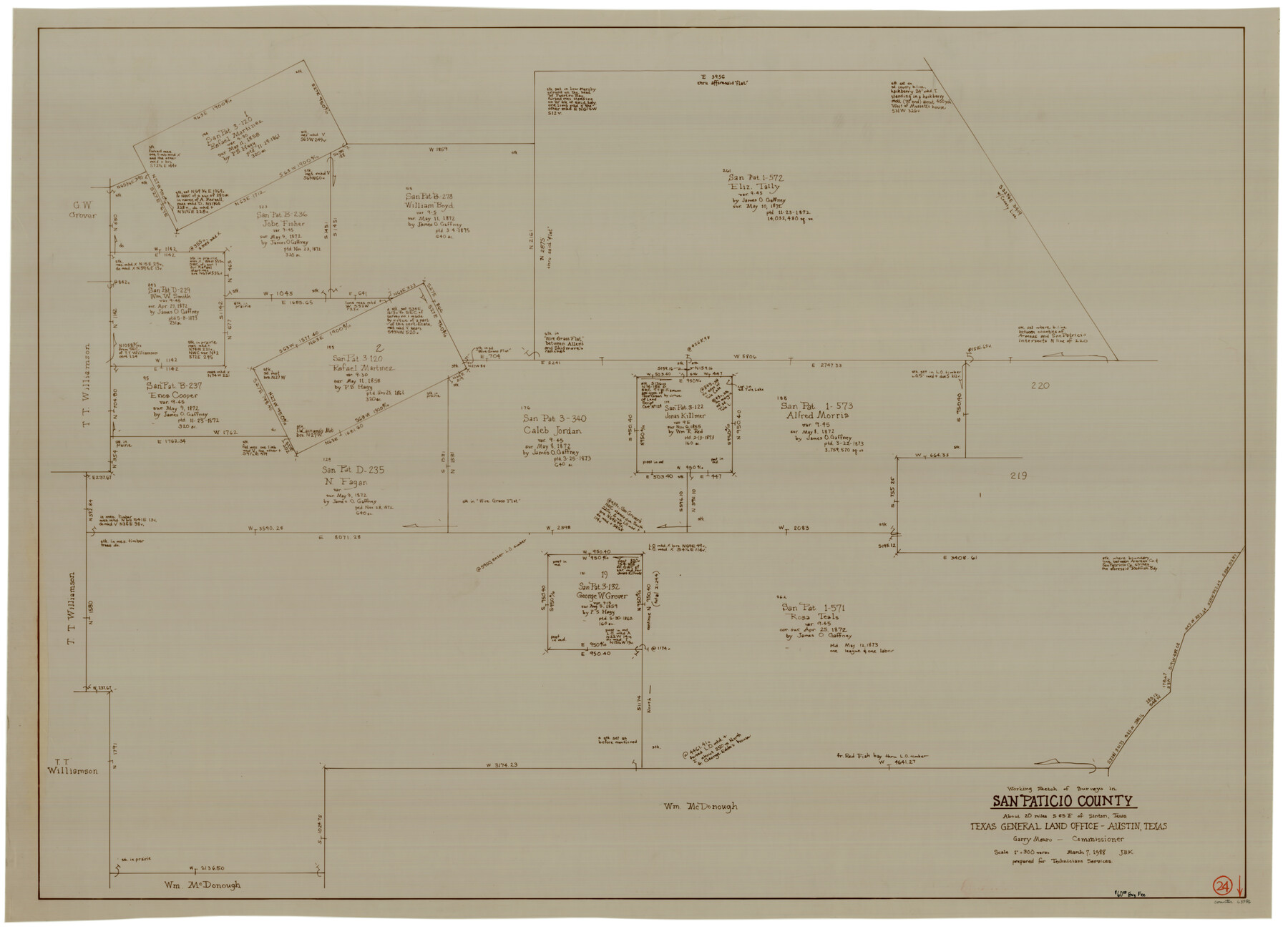 63786, San Patricio County Working Sketch 24, General Map Collection
