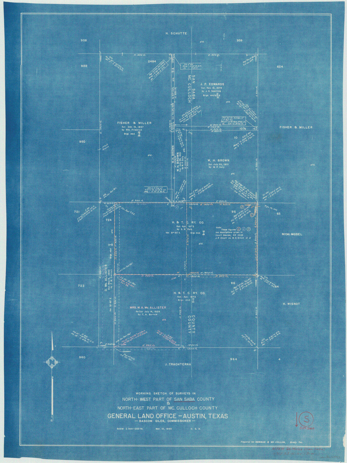 63793, San Saba County Working Sketch 5, General Map Collection