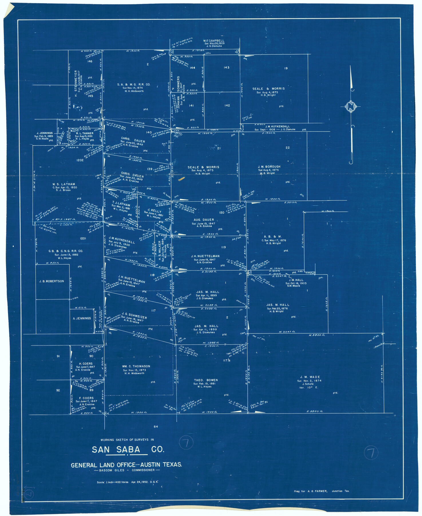 63795, San Saba County Working Sketch 7, General Map Collection