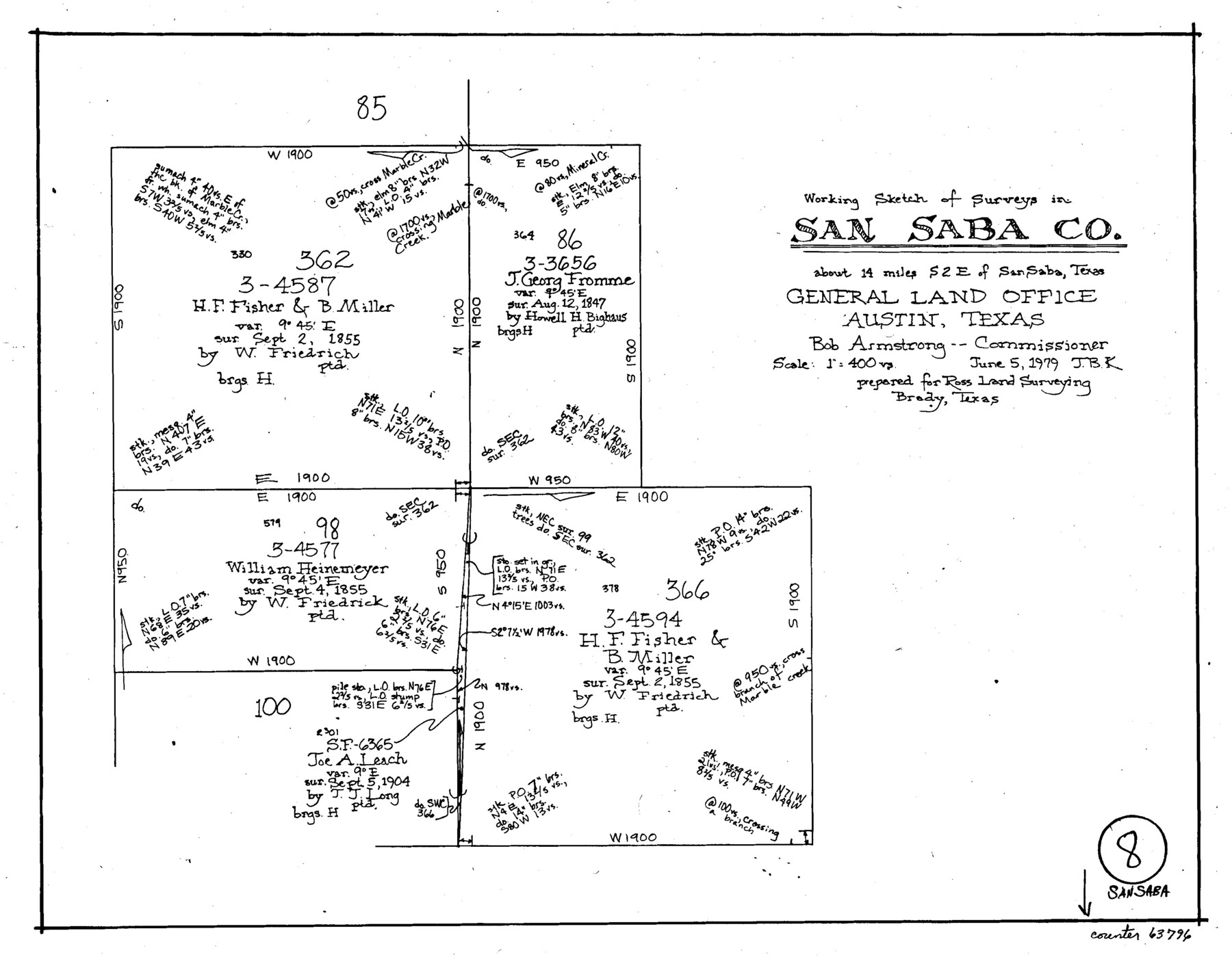 63796, San Saba County Working Sketch 8, General Map Collection