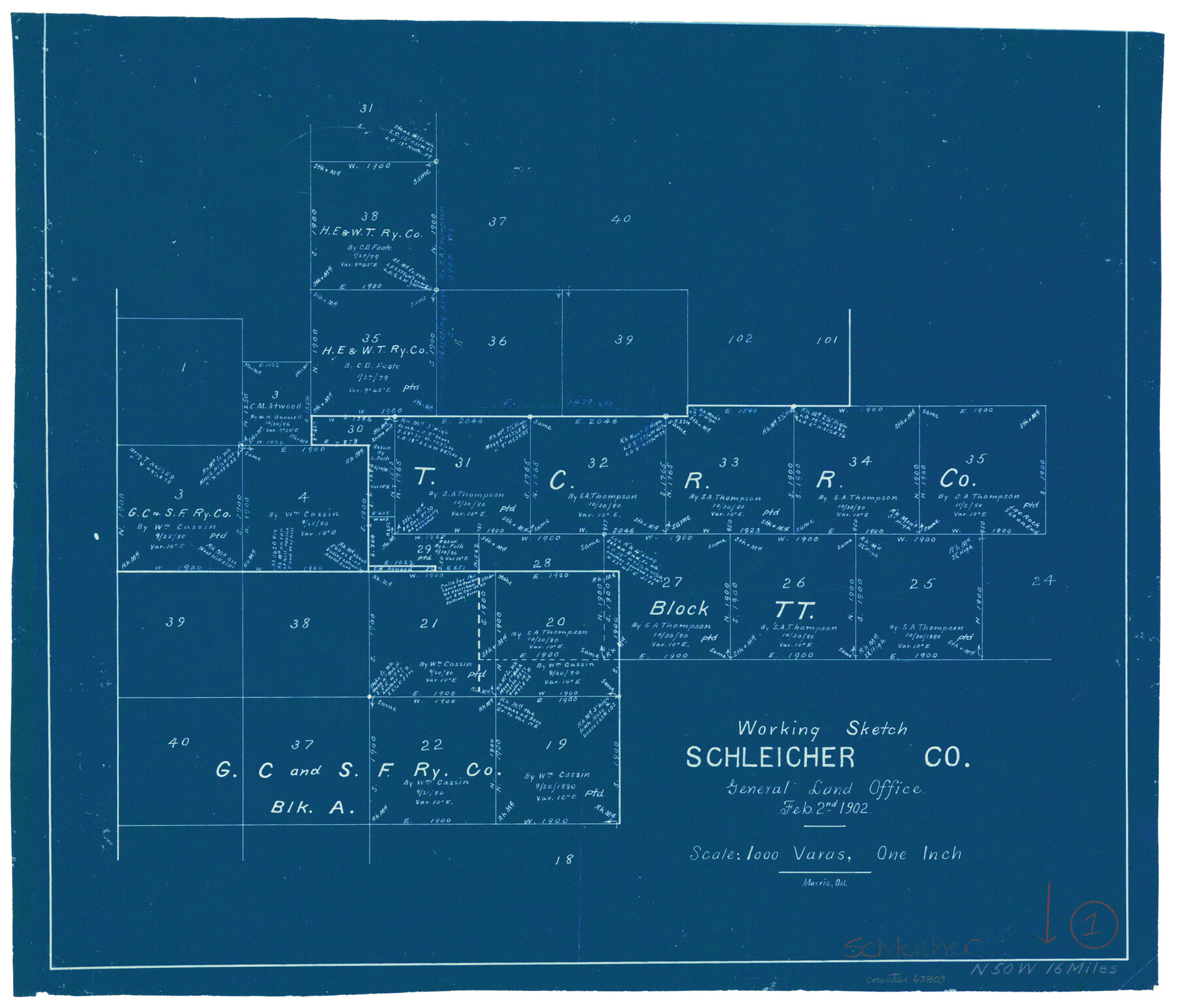 63803, Schleicher County Working Sketch 1, General Map Collection