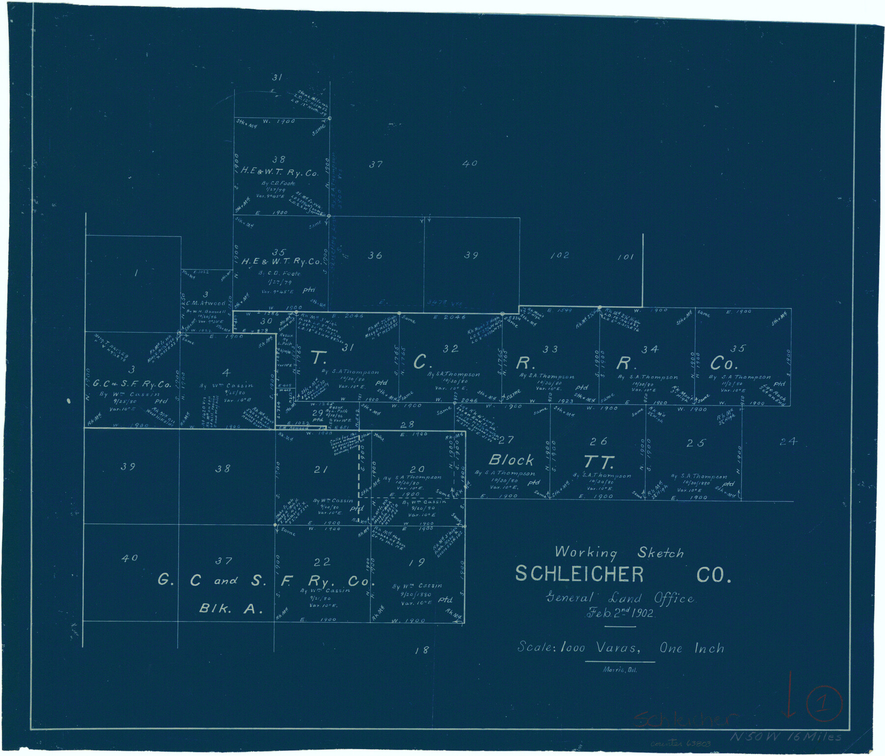 63803, Schleicher County Working Sketch 1, General Map Collection