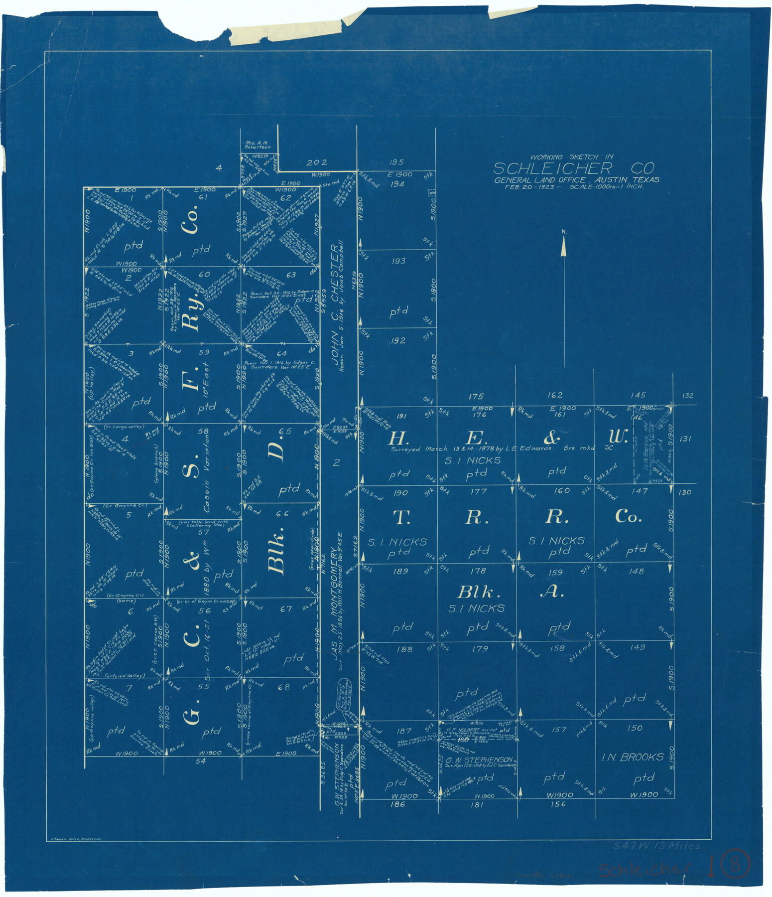 63810, Schleicher County Working Sketch 8, General Map Collection