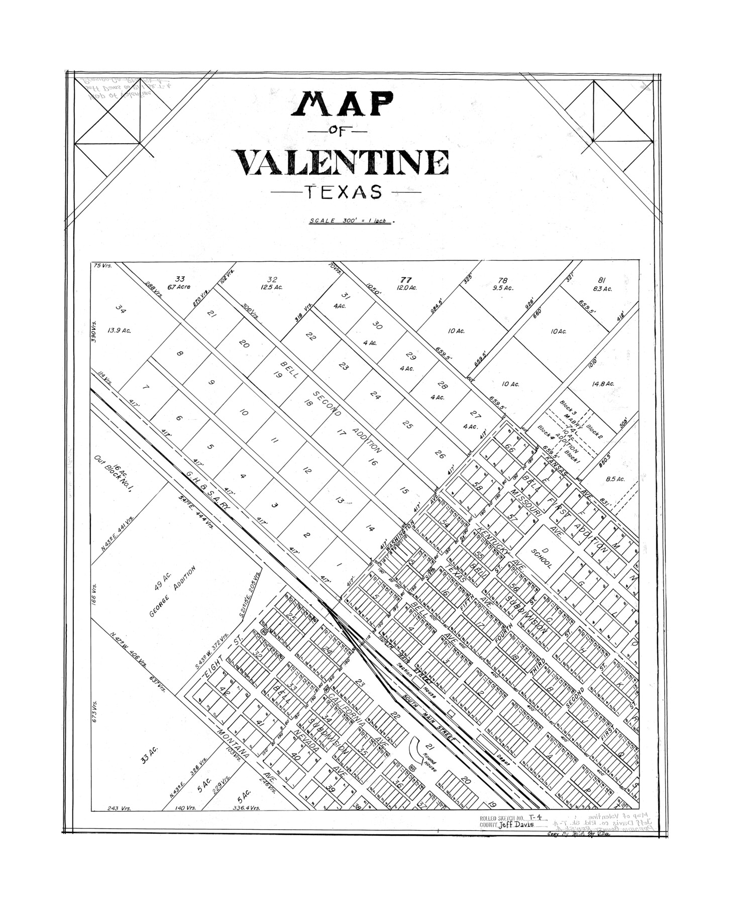 6382, Jeff Davis County Rolled Sketch T4, General Map Collection