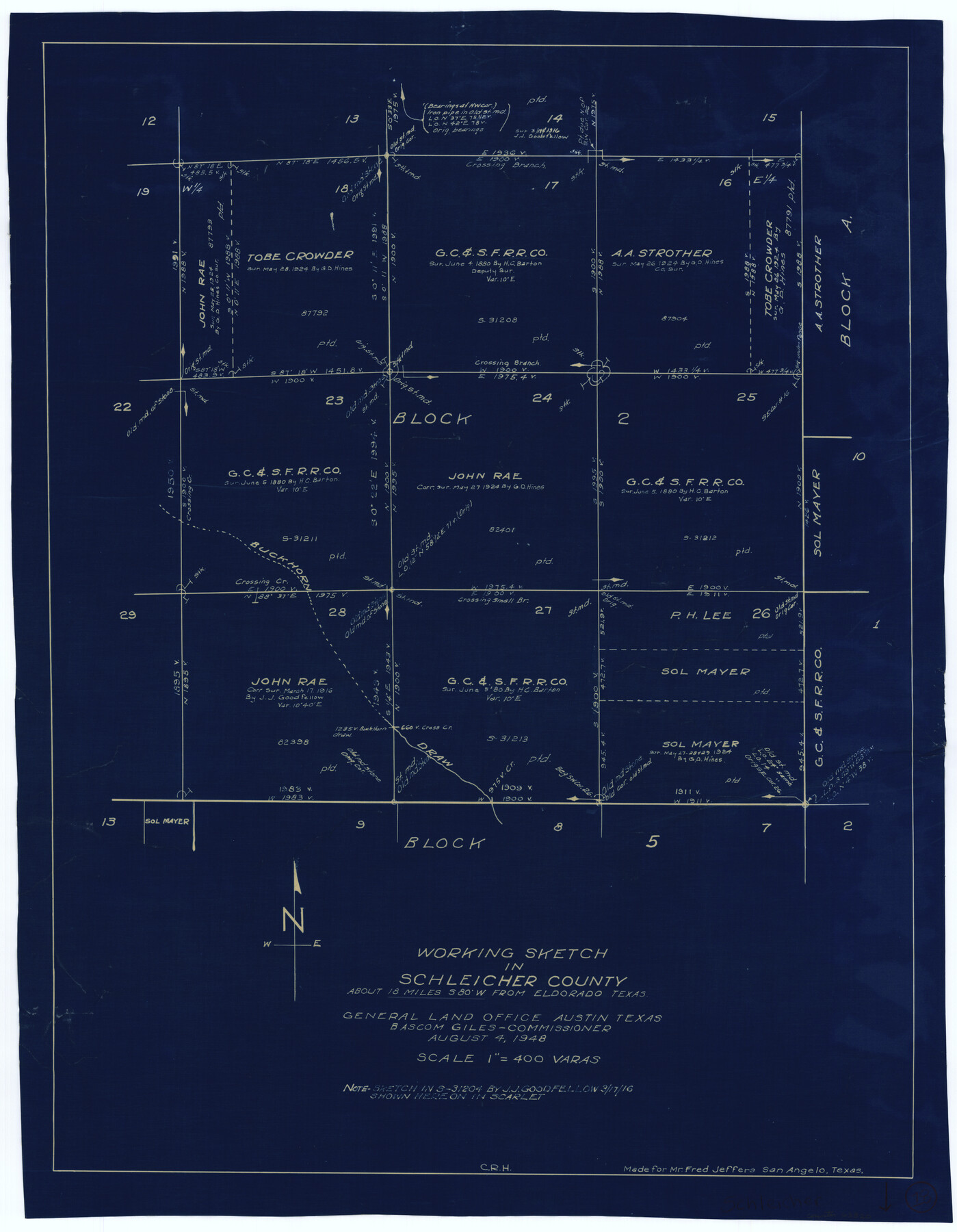 63820, Schleicher County Working Sketch 18, General Map Collection
