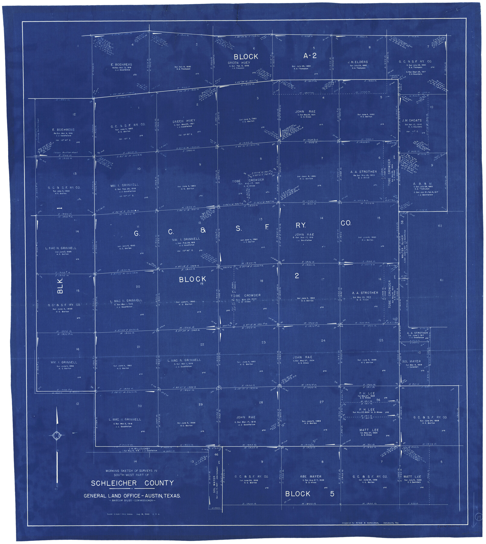 63821, Schleicher County Working Sketch 19, General Map Collection

