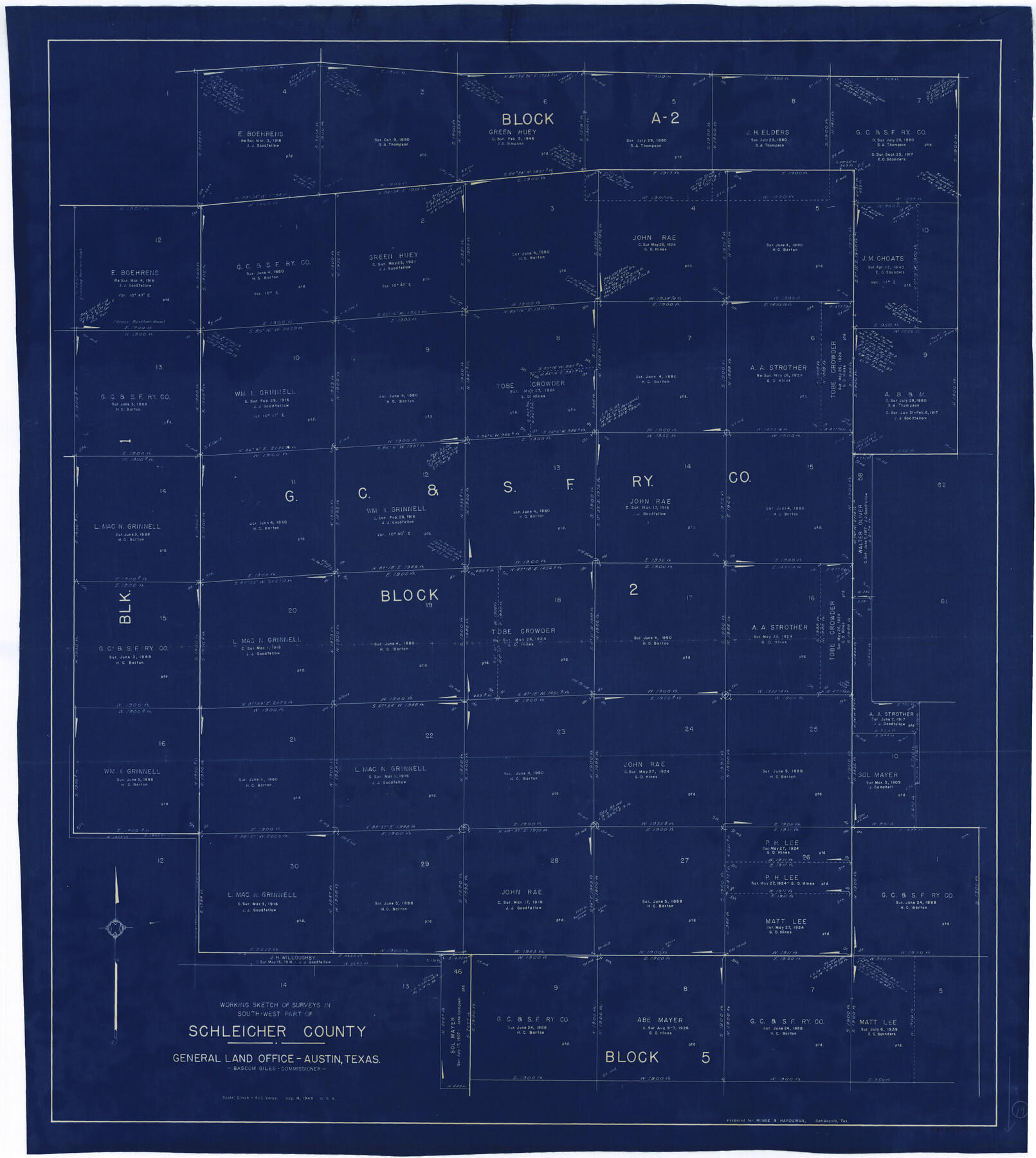 63821, Schleicher County Working Sketch 19, General Map Collection