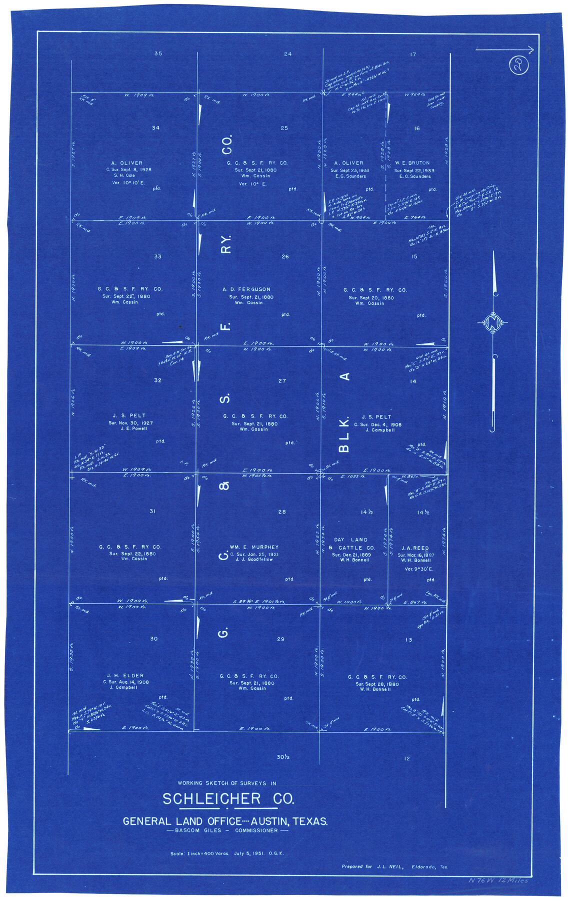 63822, Schleicher County Working Sketch 20, General Map Collection
