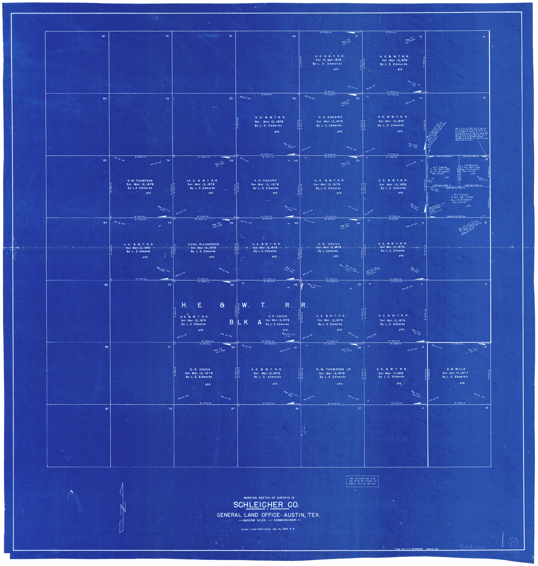 63825, Schleicher County Working Sketch 23, General Map Collection
