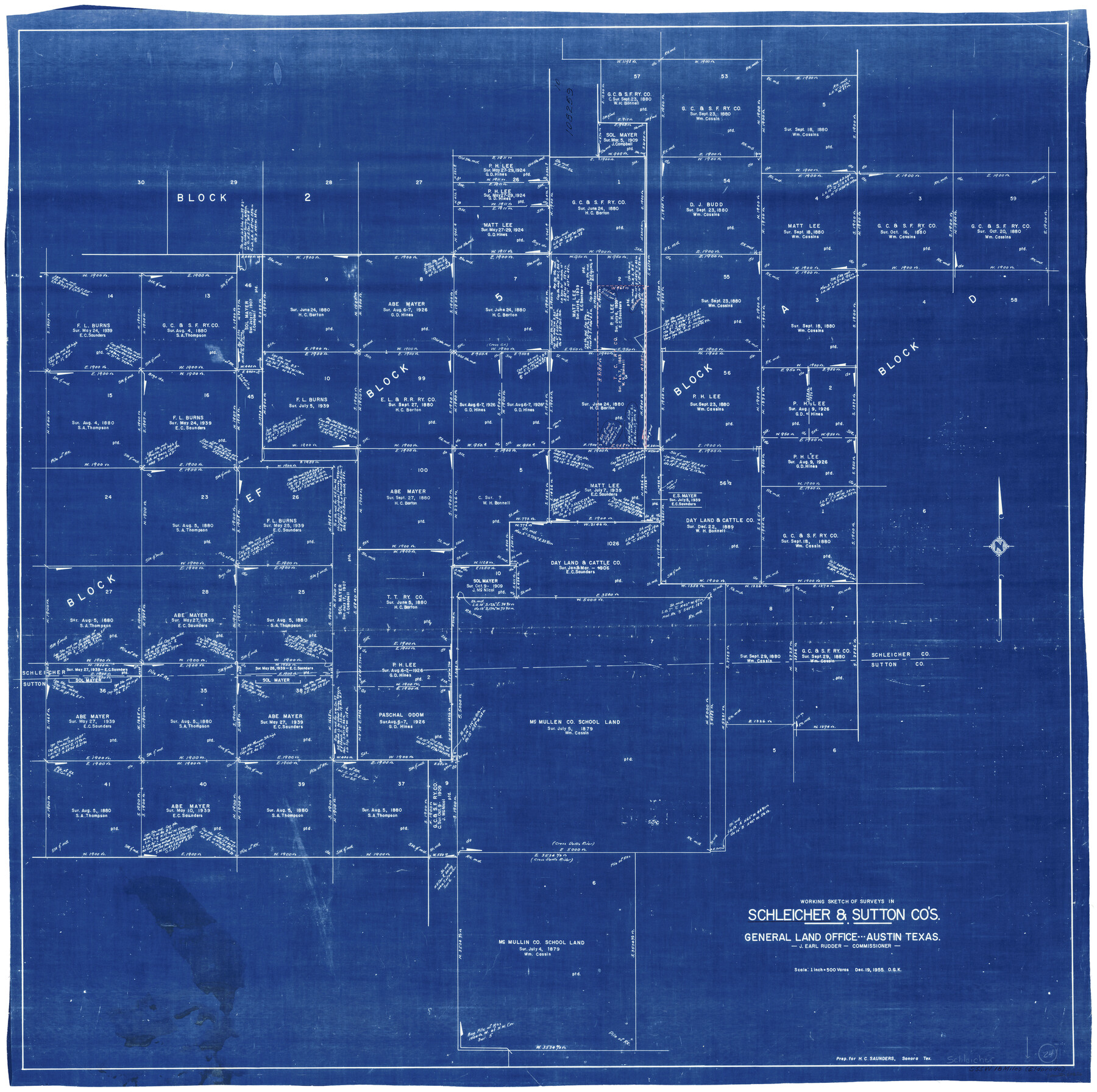 63826, Schleicher County Working Sketch 24, General Map Collection

