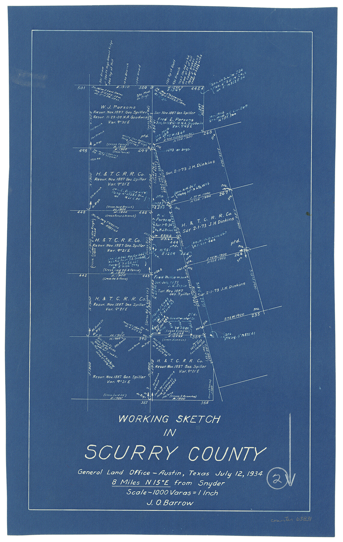 63831, Scurry County Working Sketch 2, General Map Collection
