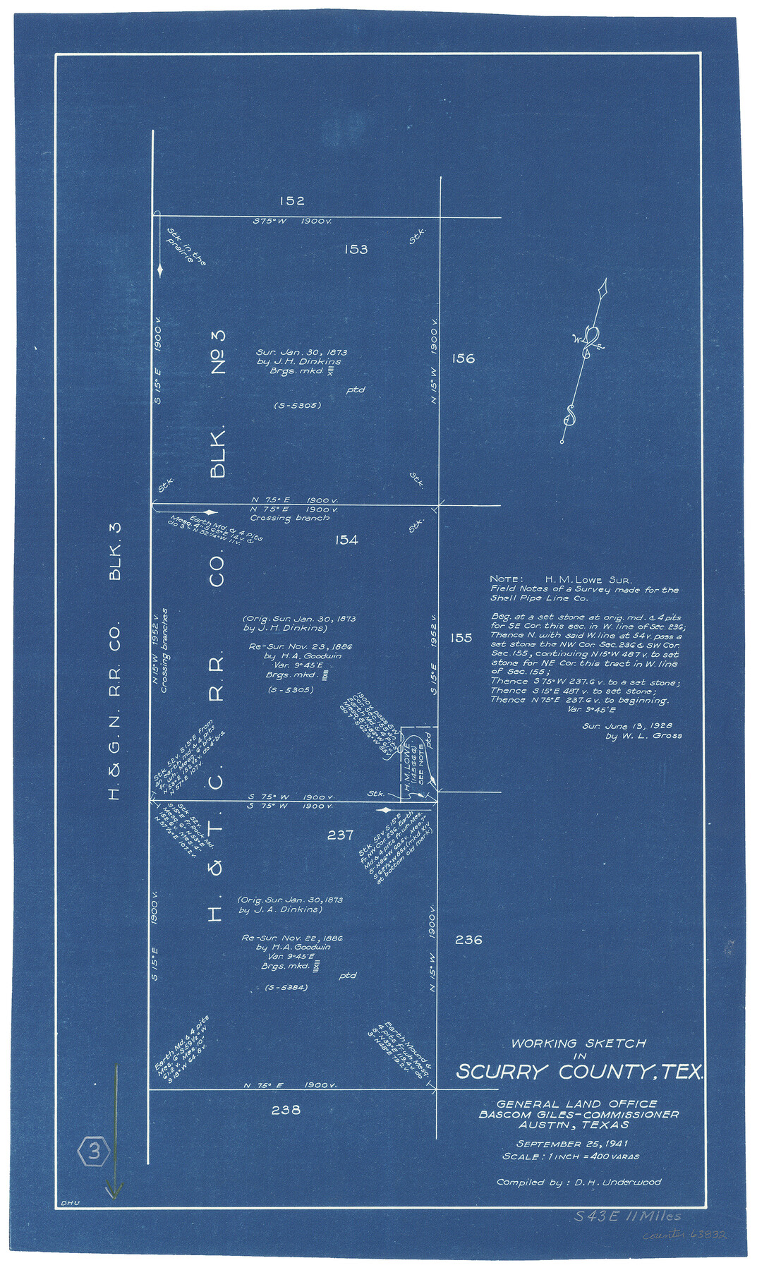 63832, Scurry County Working Sketch 3, General Map Collection
