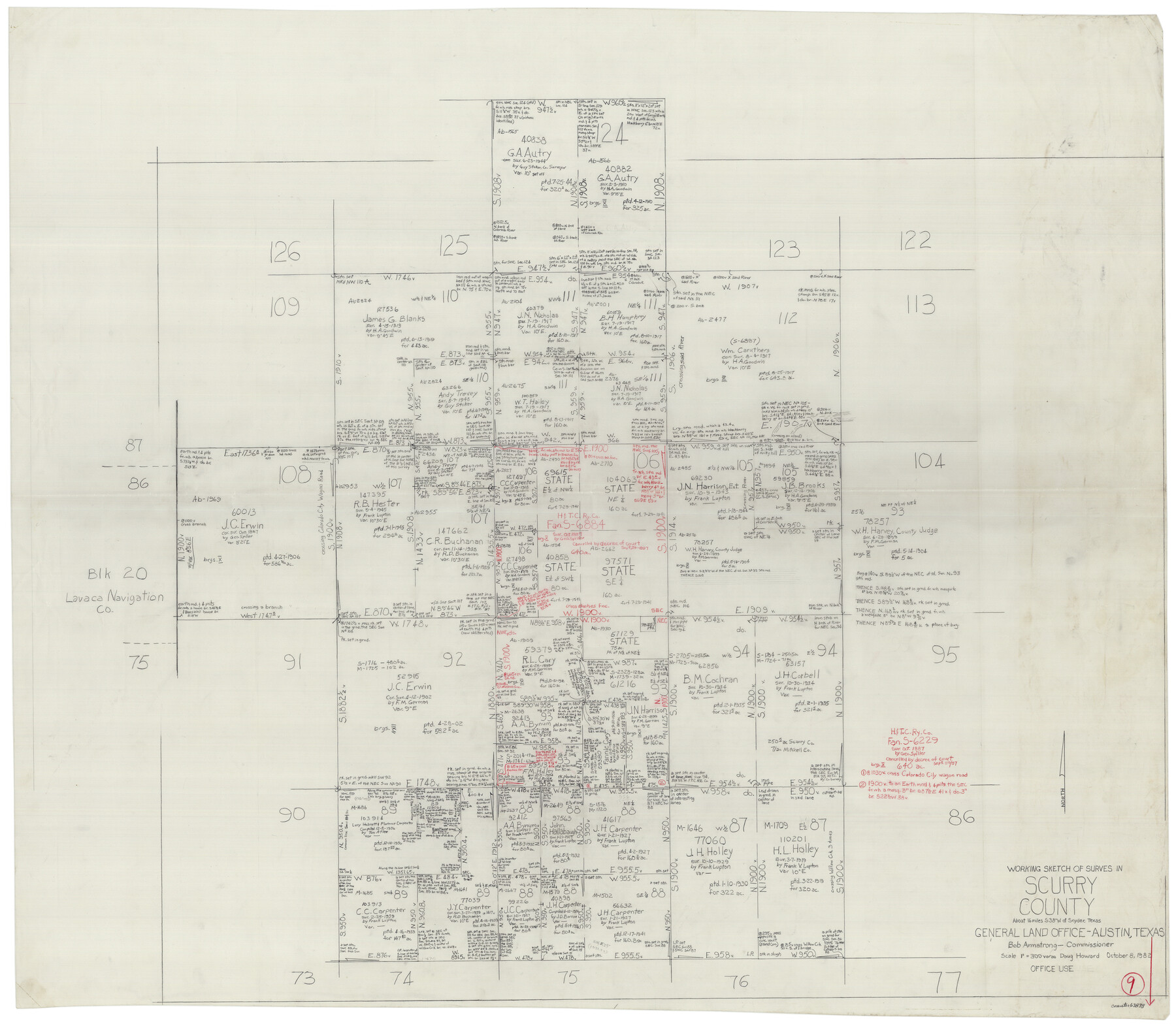 63838, Scurry County Working Sketch 9, General Map Collection
