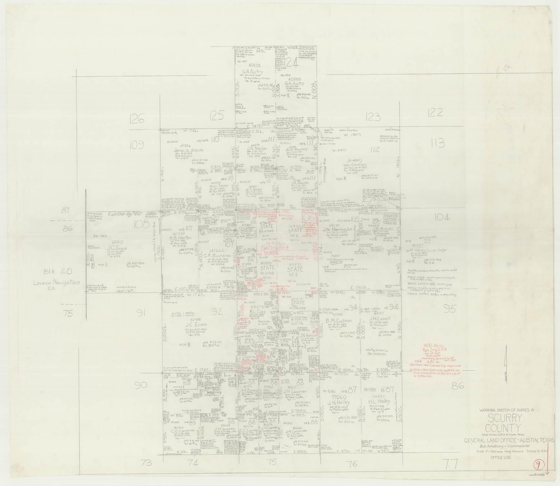 63838, Scurry County Working Sketch 9, General Map Collection