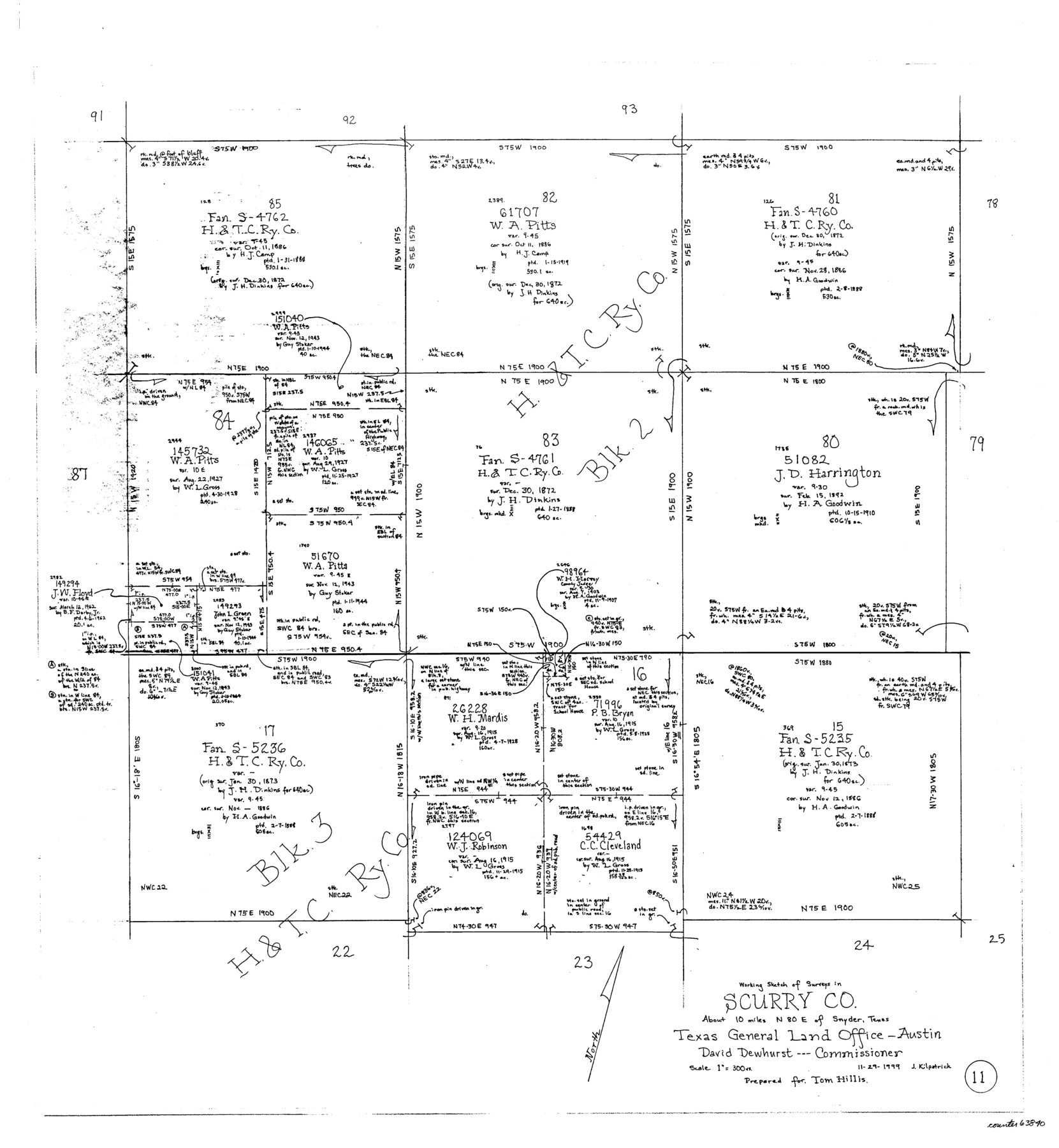 63840, Scurry County Working Sketch 11, General Map Collection