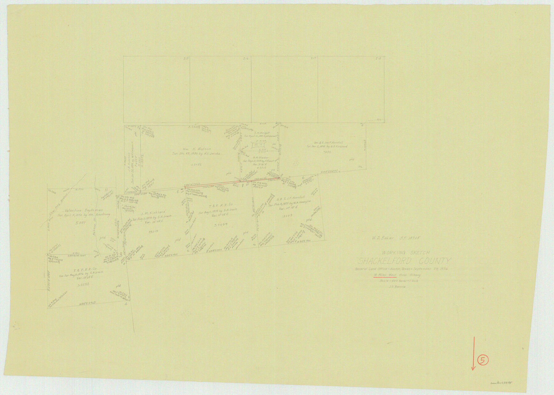 63845, Shackelford County Working Sketch 5, General Map Collection