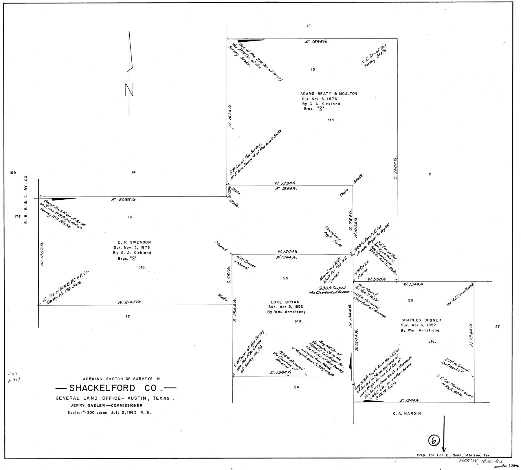 63846, Shackelford County Working Sketch 6, General Map Collection