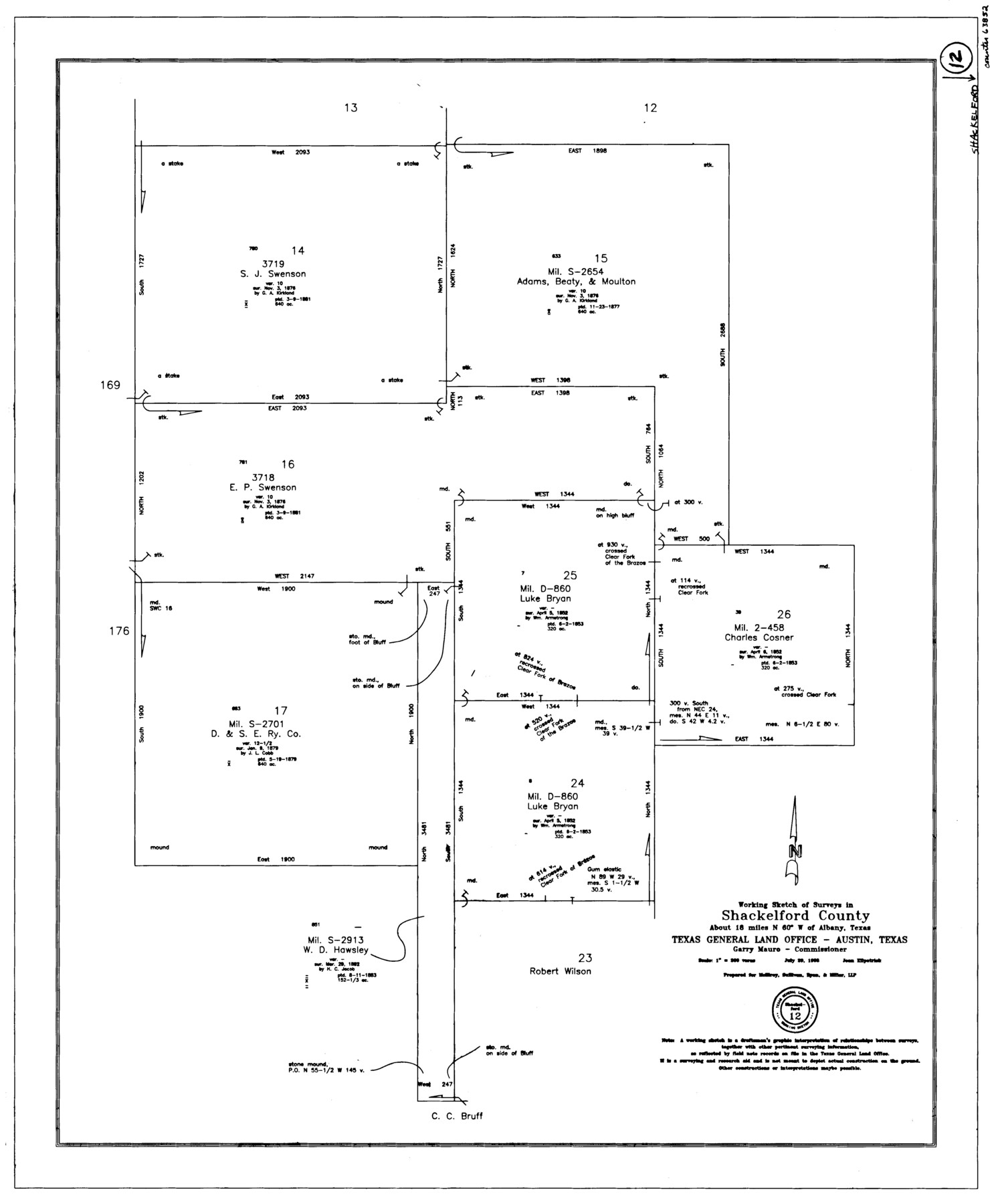 63852, Shackelford County Working Sketch 12, General Map Collection
