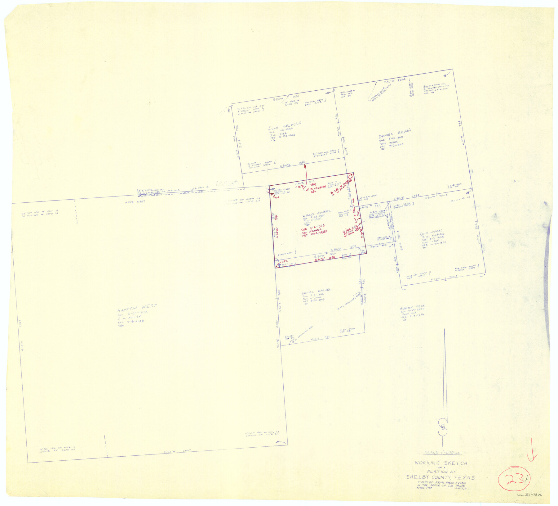 63876, Shelby County Working Sketch 23a, General Map Collection