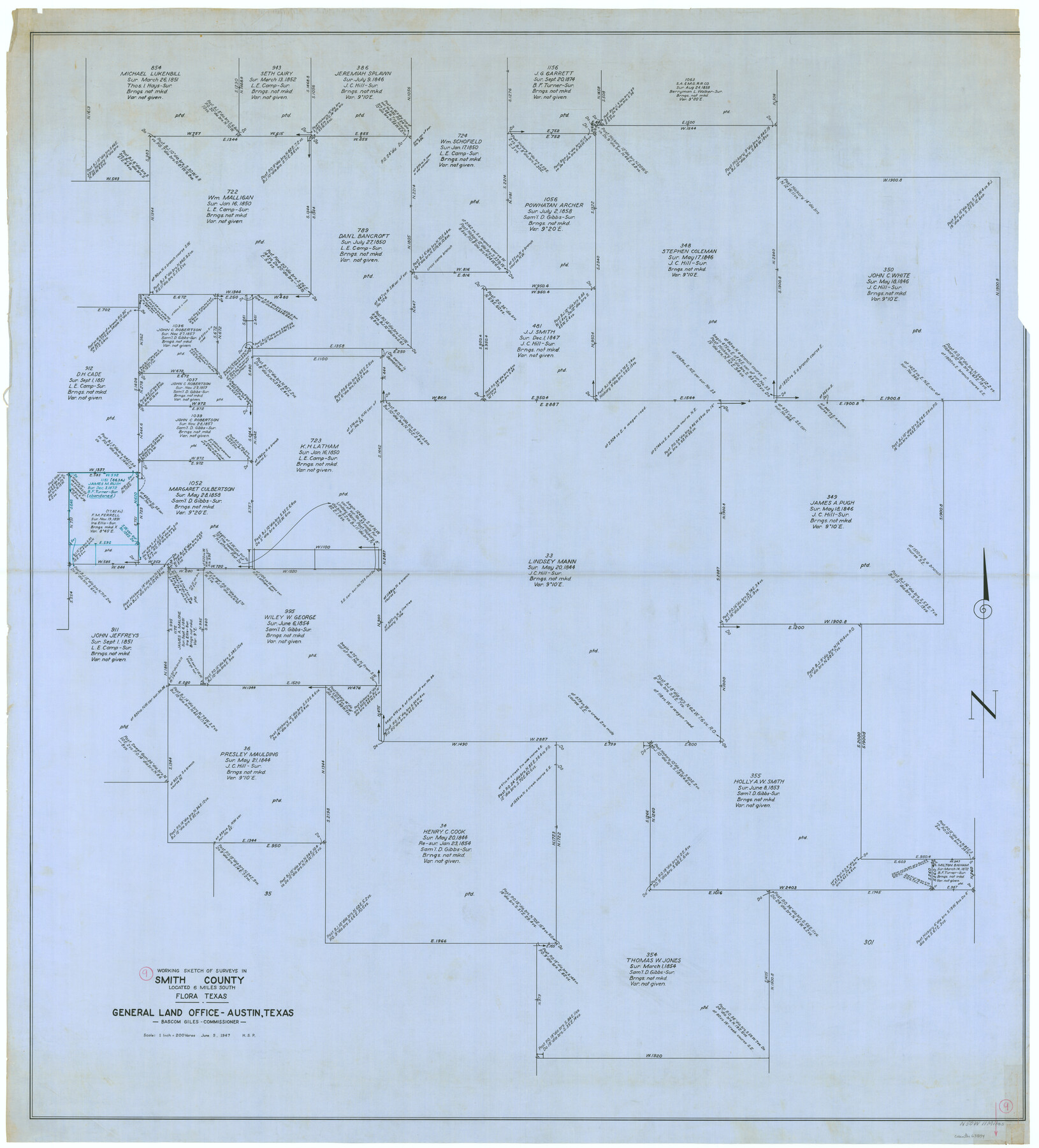 63894, Smith County Working Sketch 9, General Map Collection