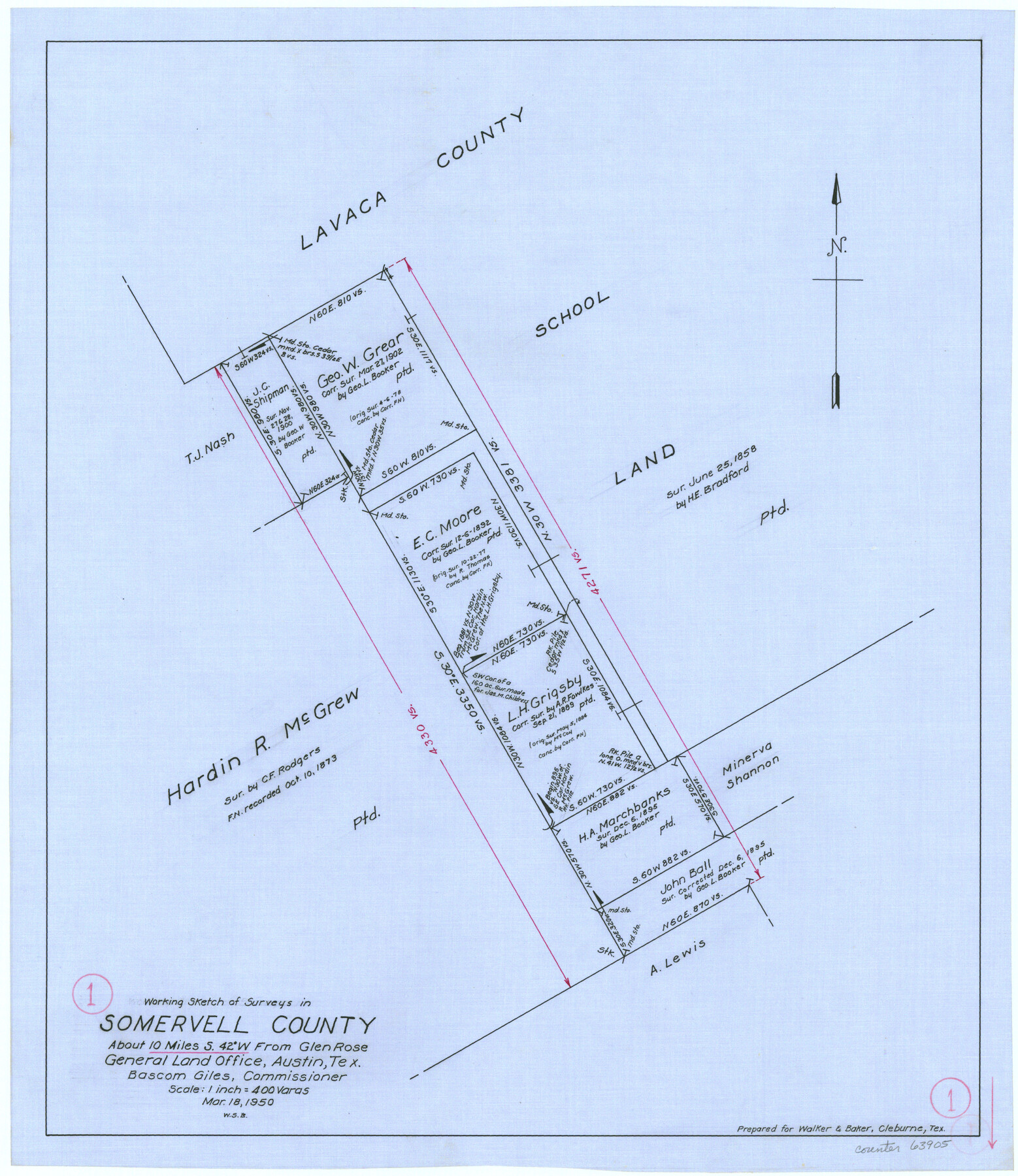 63905, Somervell County Working Sketch 1, General Map Collection