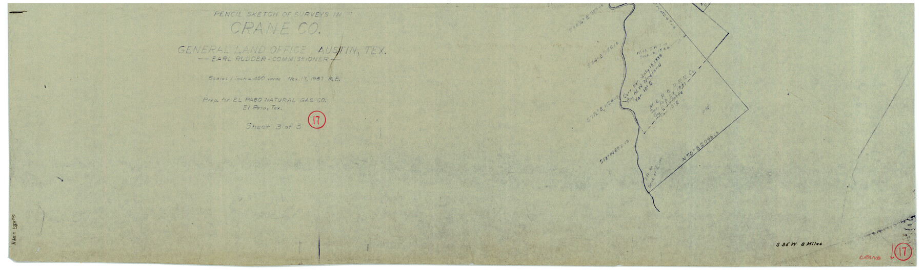 63911, Crane County Working Sketch 17, General Map Collection
