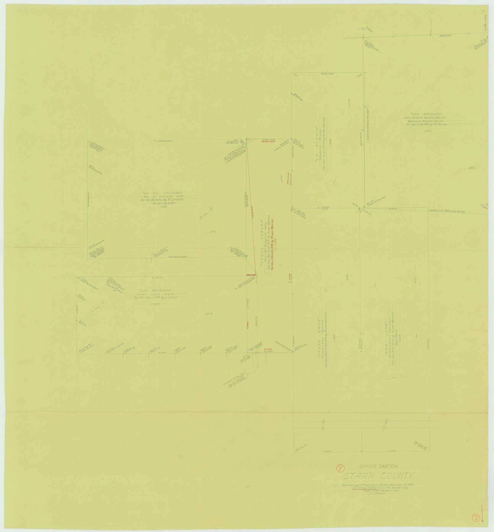 63923, Starr County Working Sketch 7, General Map Collection