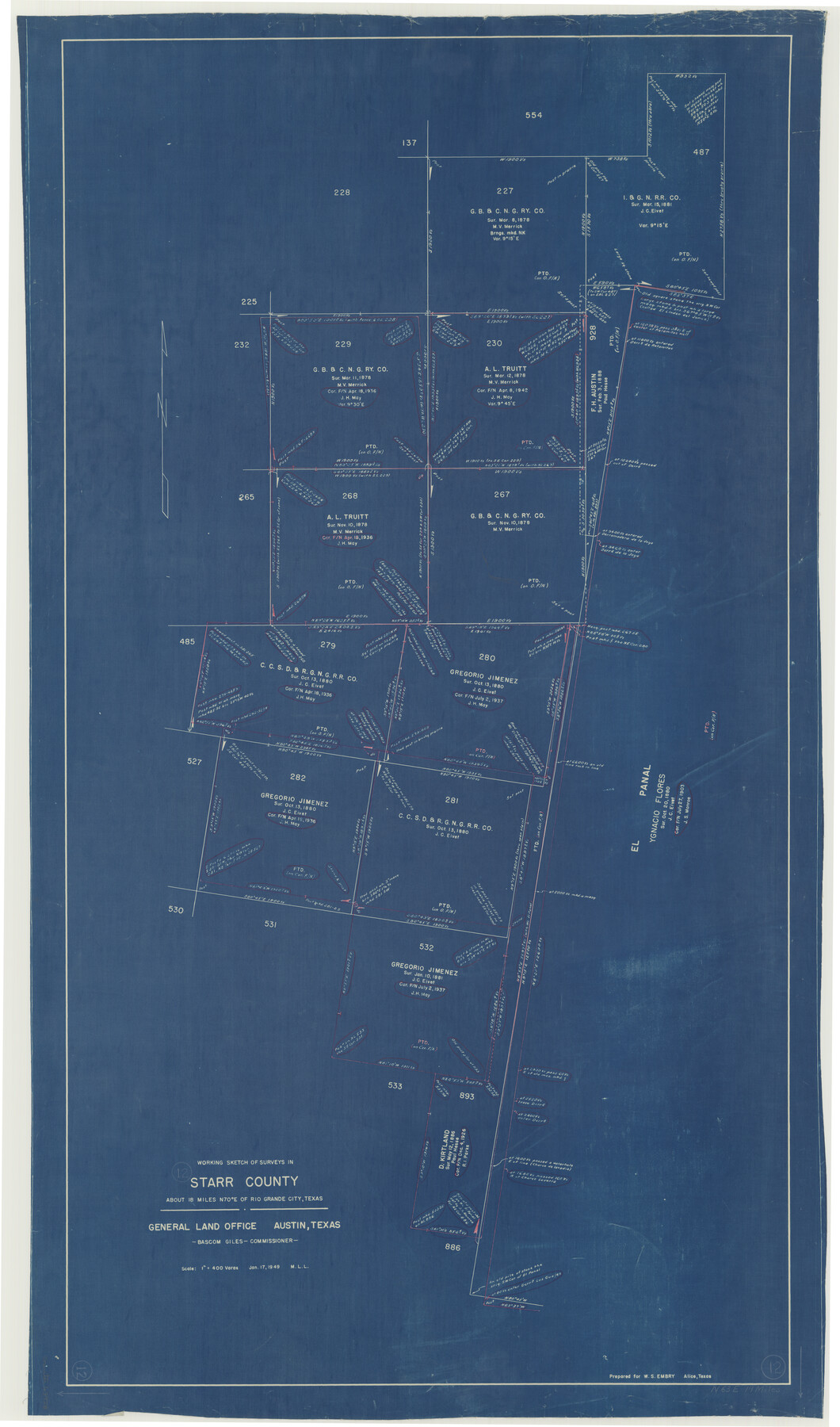 63928, Starr County Working Sketch 12, General Map Collection