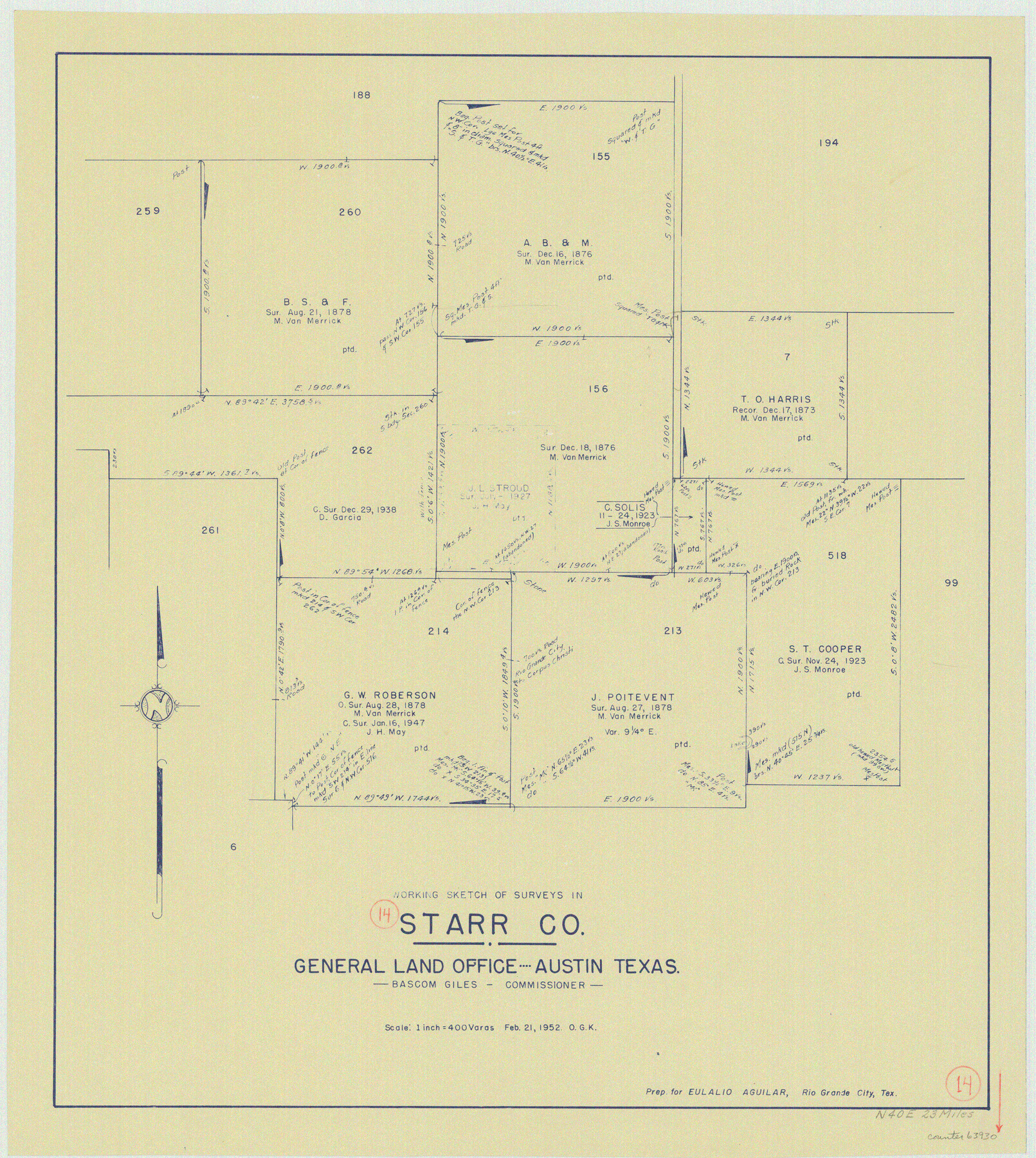 63930, Starr County Working Sketch 14, General Map Collection