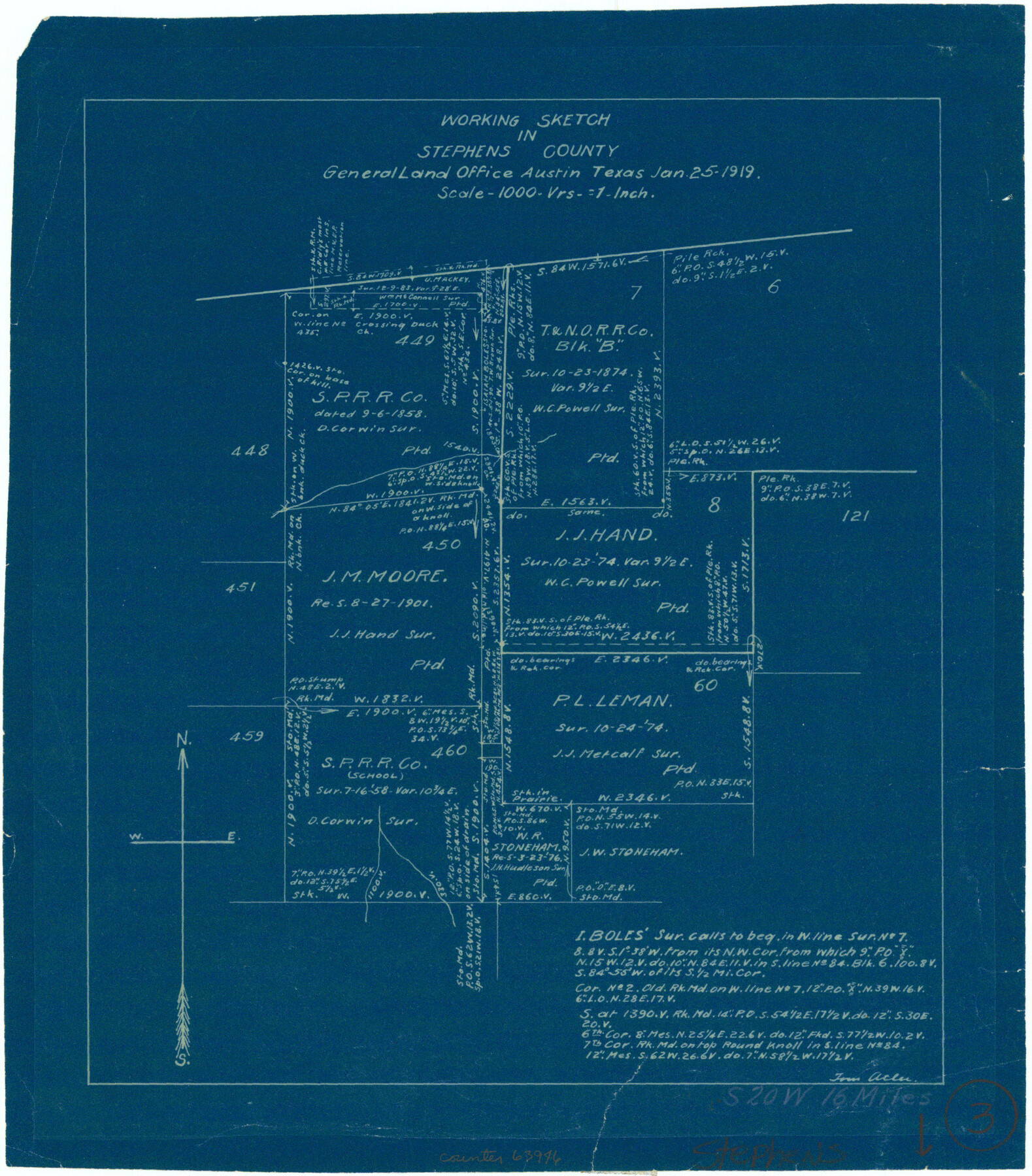 63946, Stephens County Working Sketch 3, General Map Collection