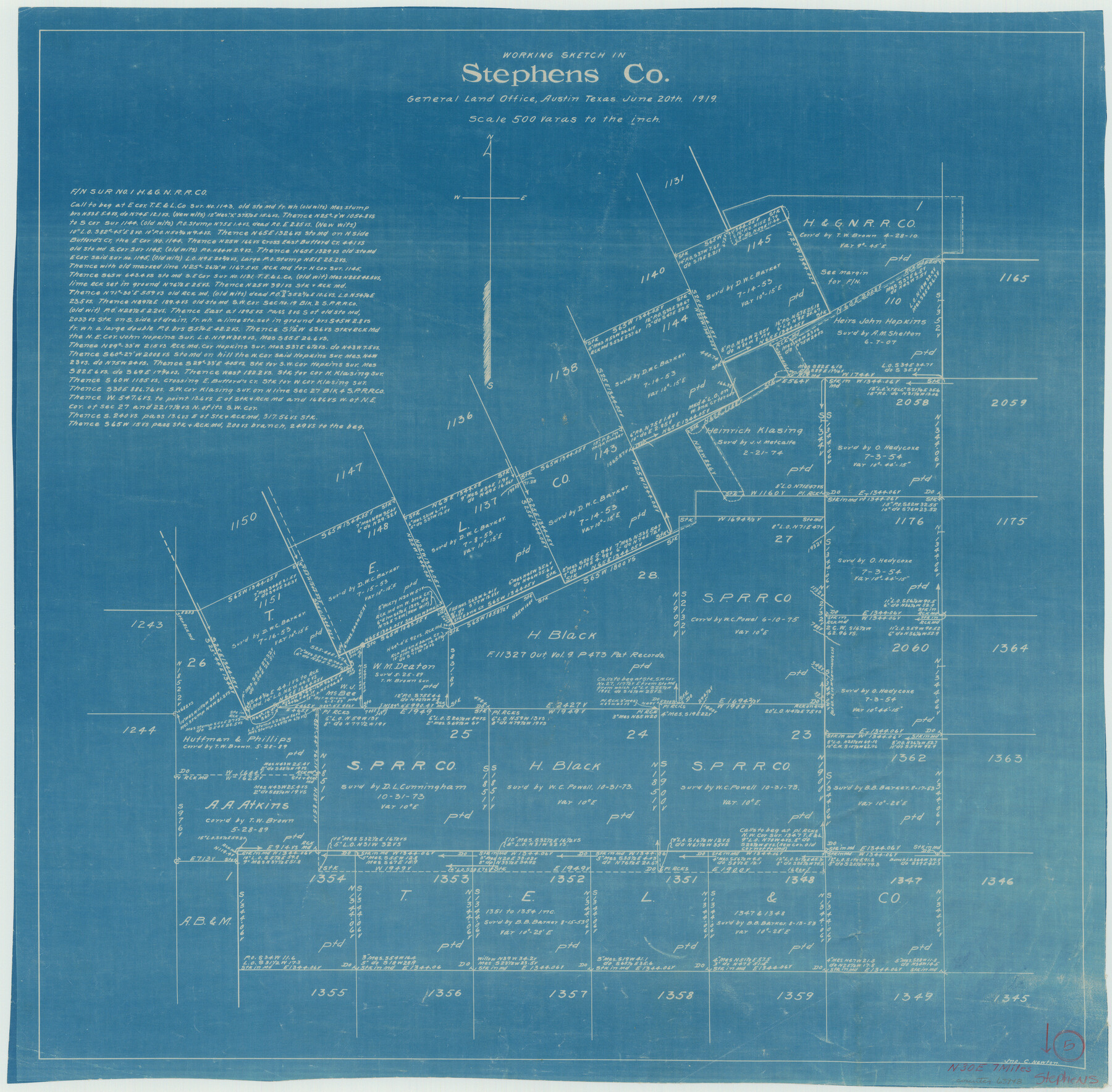 63948, Stephens County Working Sketch 5, General Map Collection