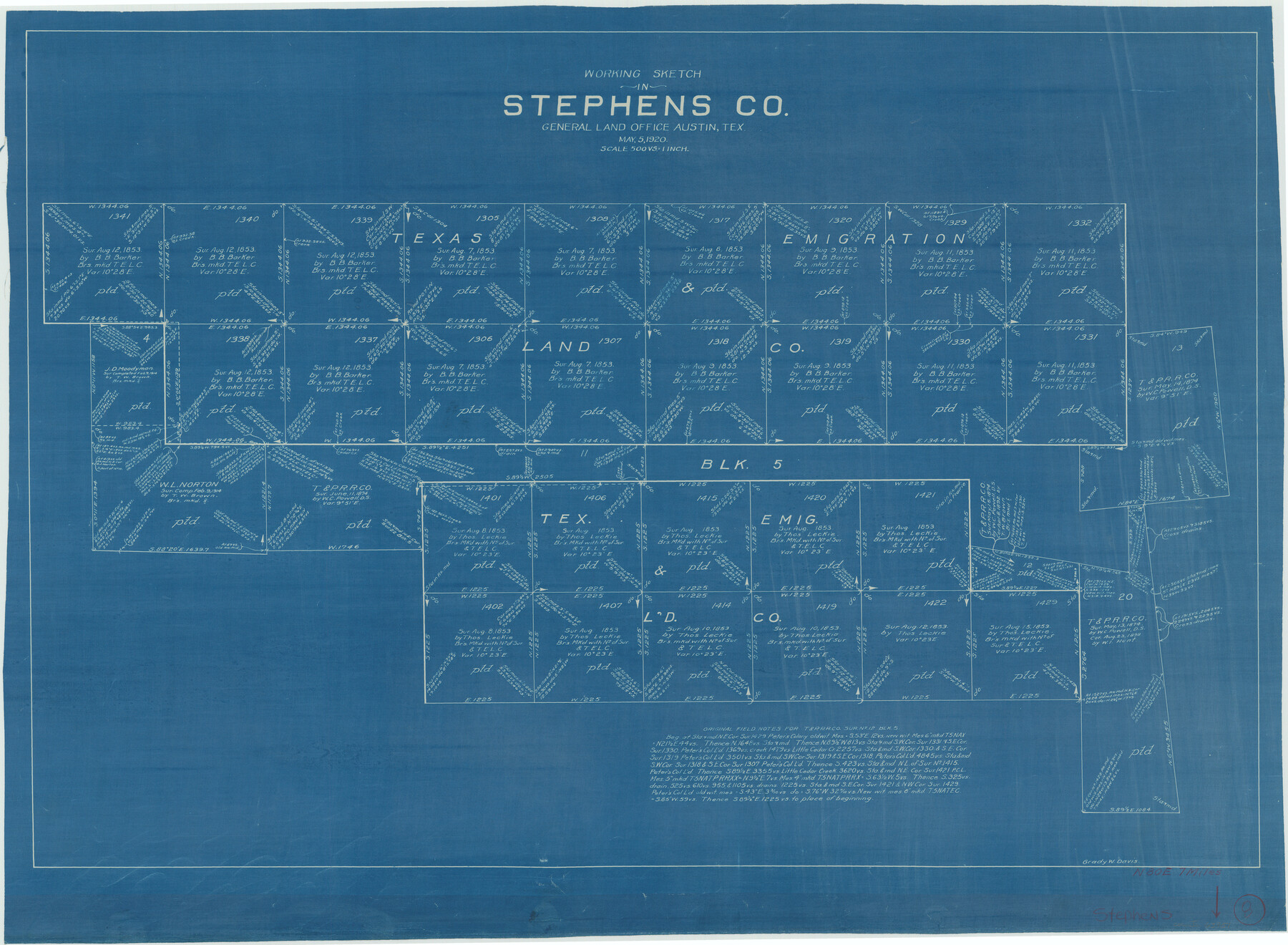 63951, Stephens County Working Sketch 8, General Map Collection