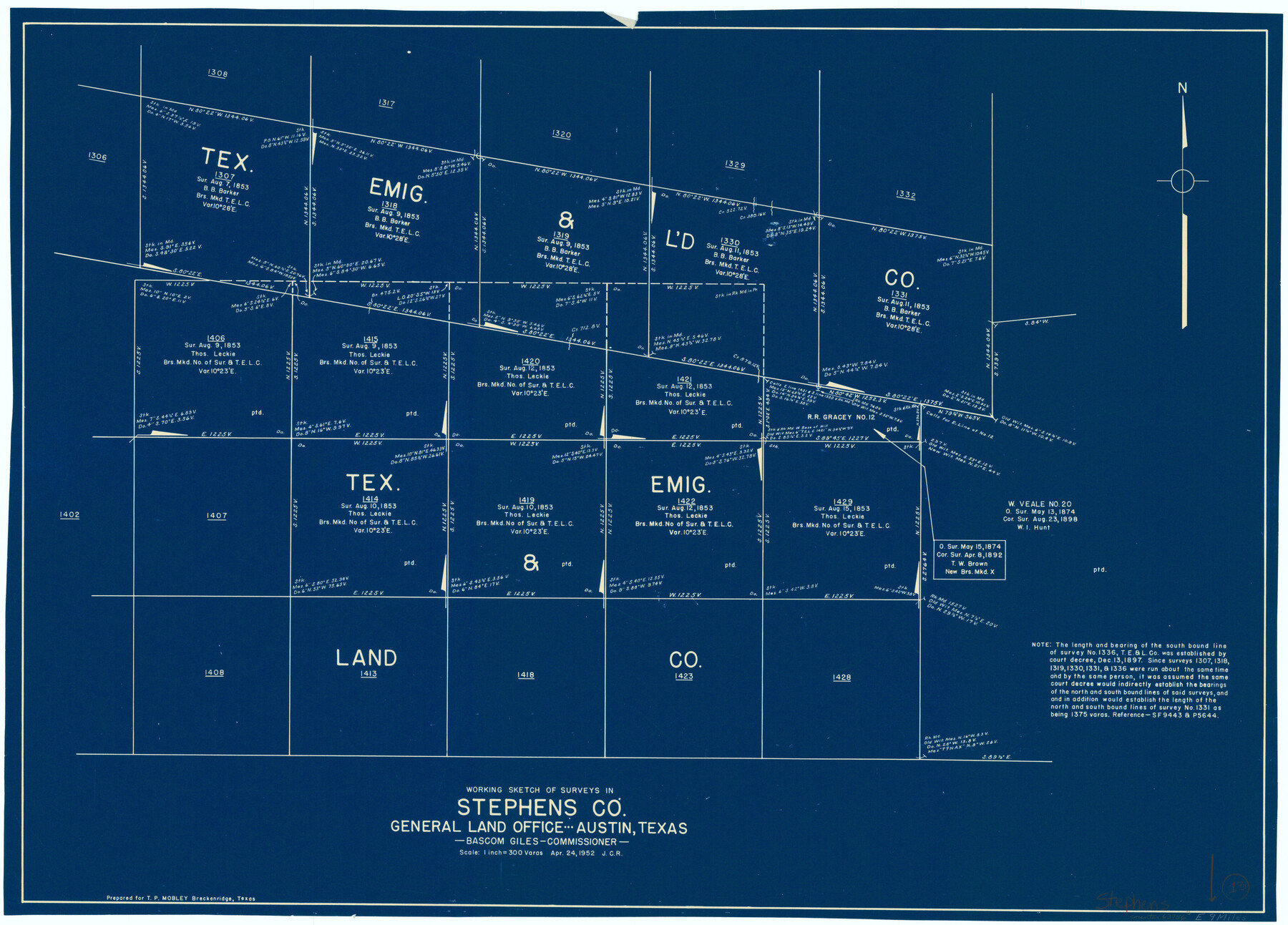 63956, Stephens County Working Sketch 13, General Map Collection