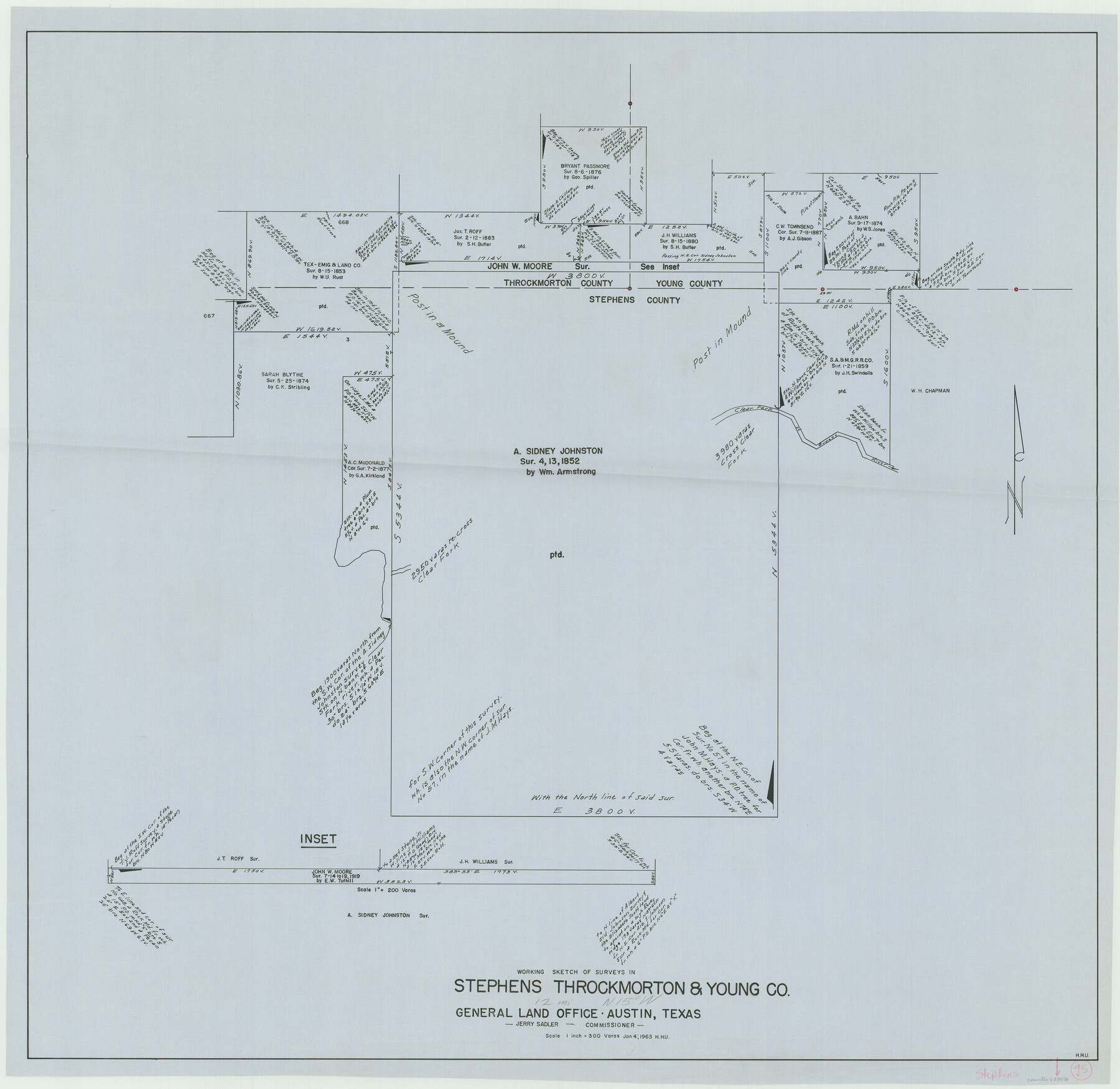 63958, Stephens County Working Sketch 15, General Map Collection