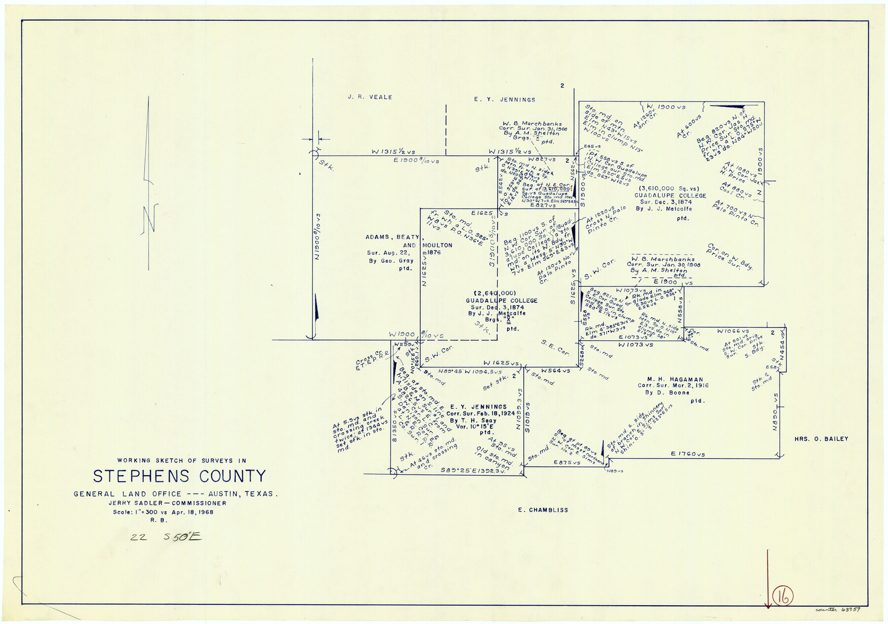 63959, Stephens County Working Sketch 16, General Map Collection