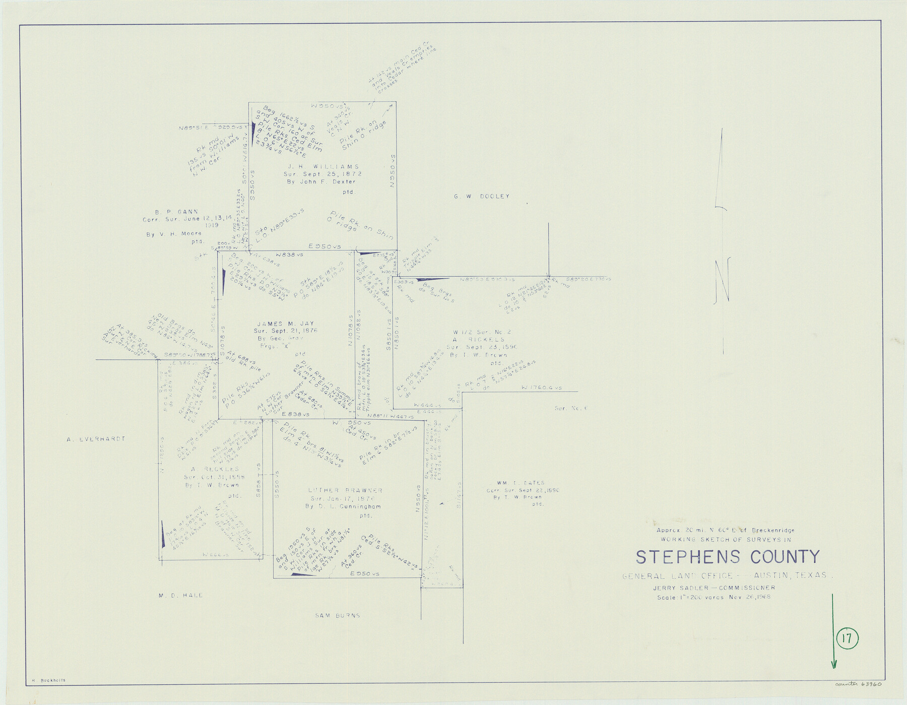 63960, Stephens County Working Sketch 17, General Map Collection