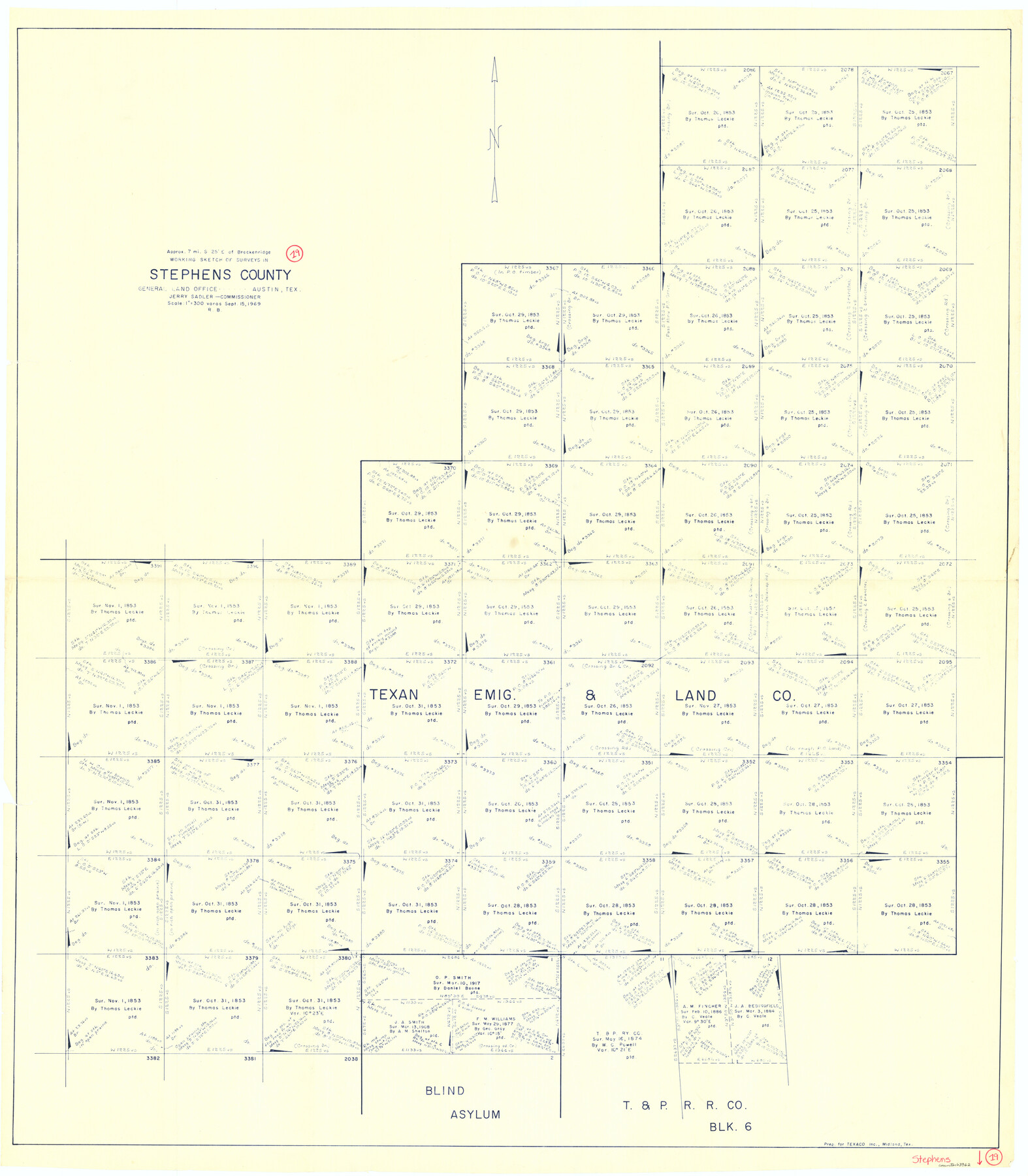 63962, Stephens County Working Sketch 19, General Map Collection