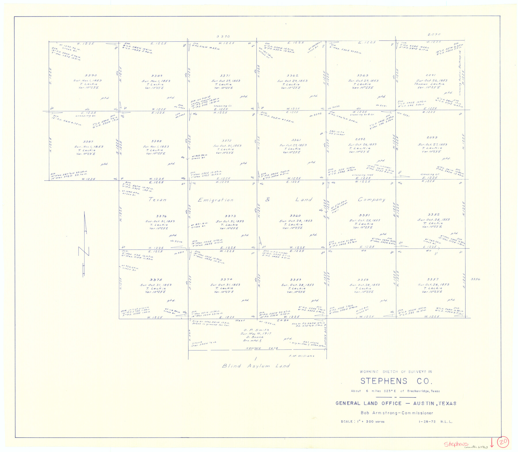 63963, Stephens County Working Sketch 20, General Map Collection