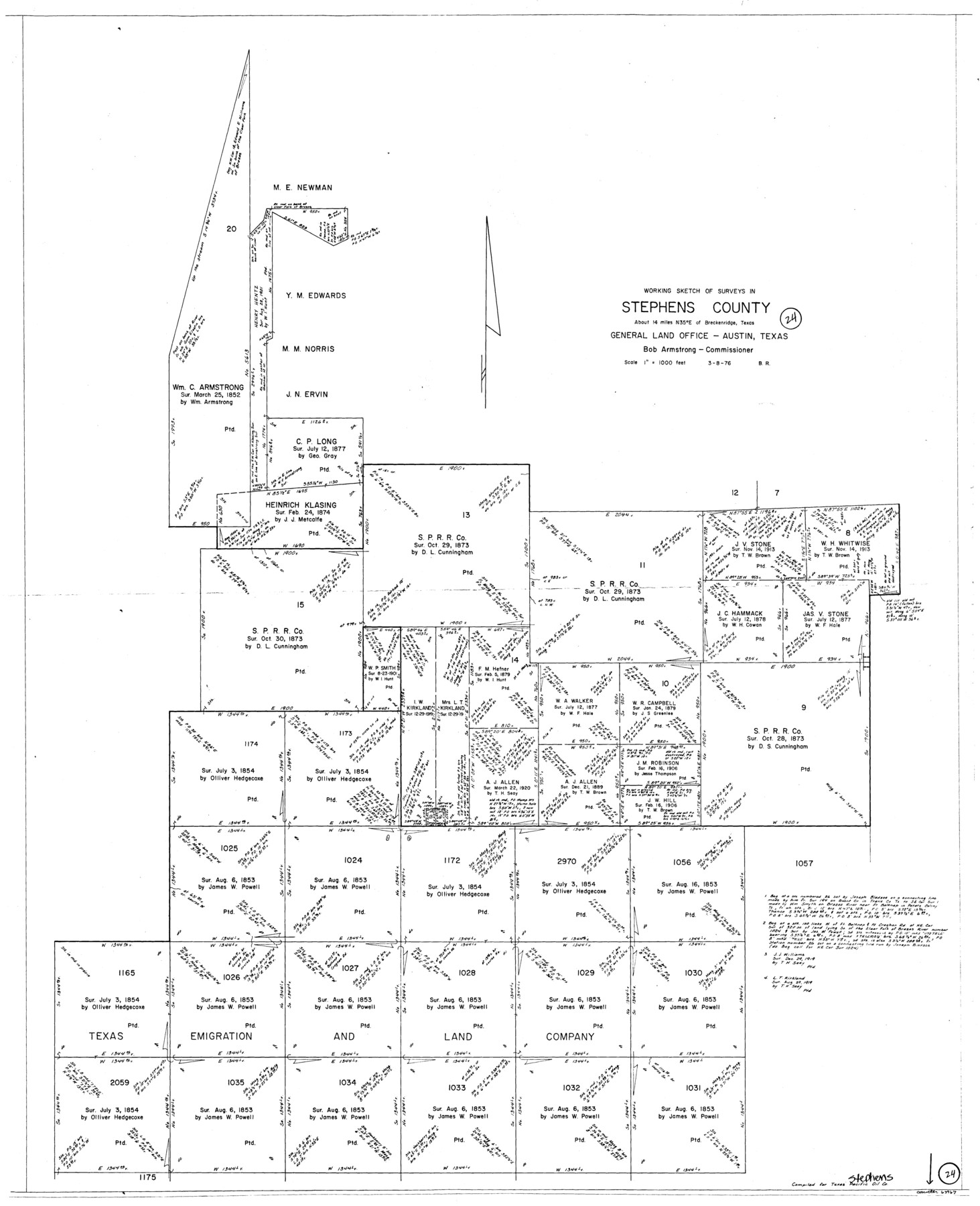 63967, Stephens County Working Sketch 24, General Map Collection