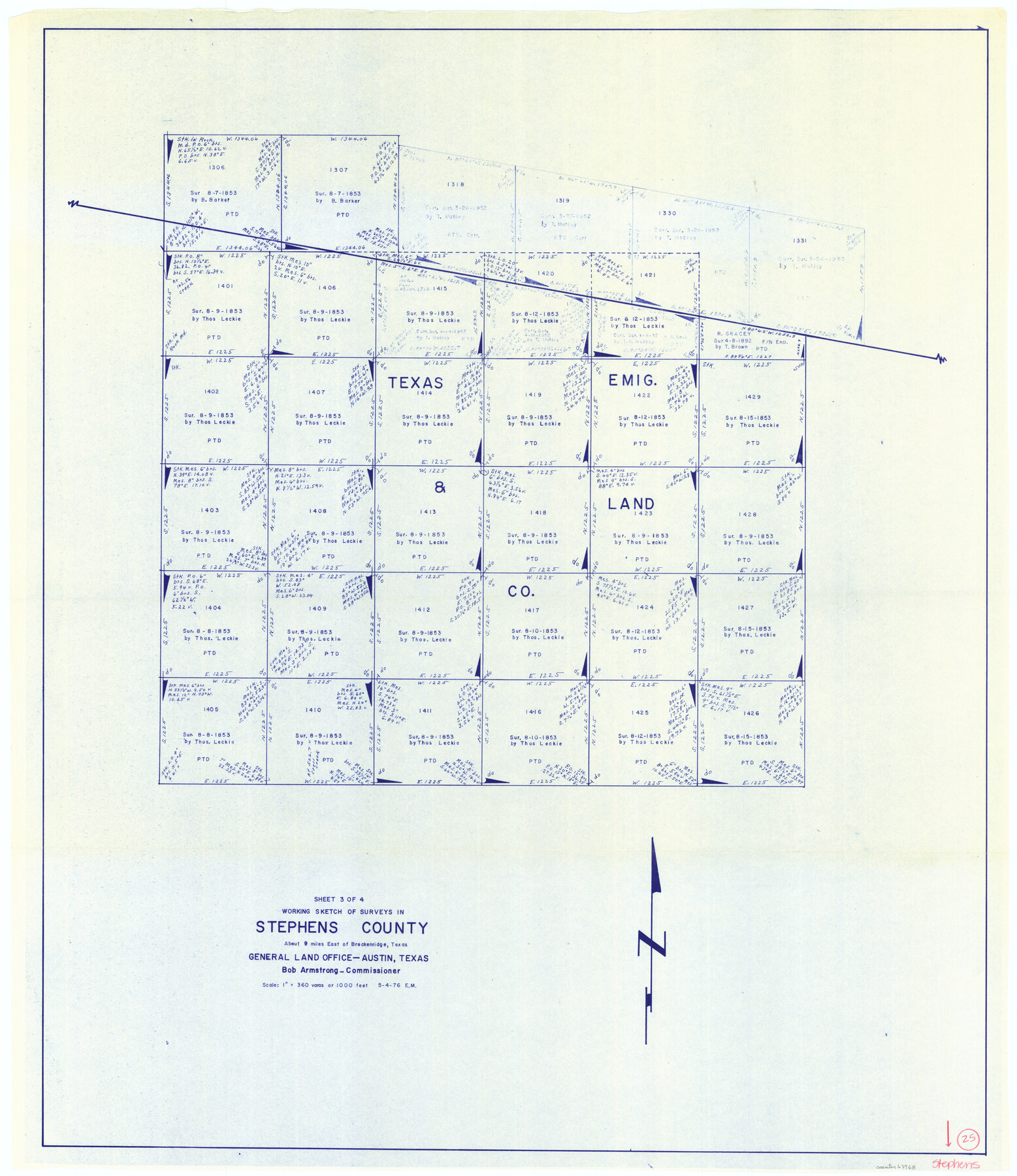 63968, Stephens County Working Sketch 25, General Map Collection